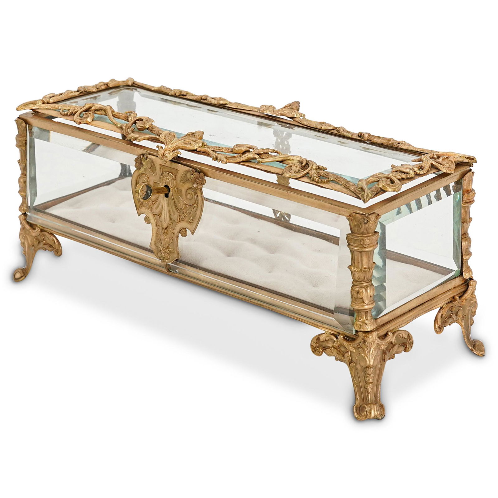 Baccarat Style Glass and Bronze Jewelry Box (1 of 10)