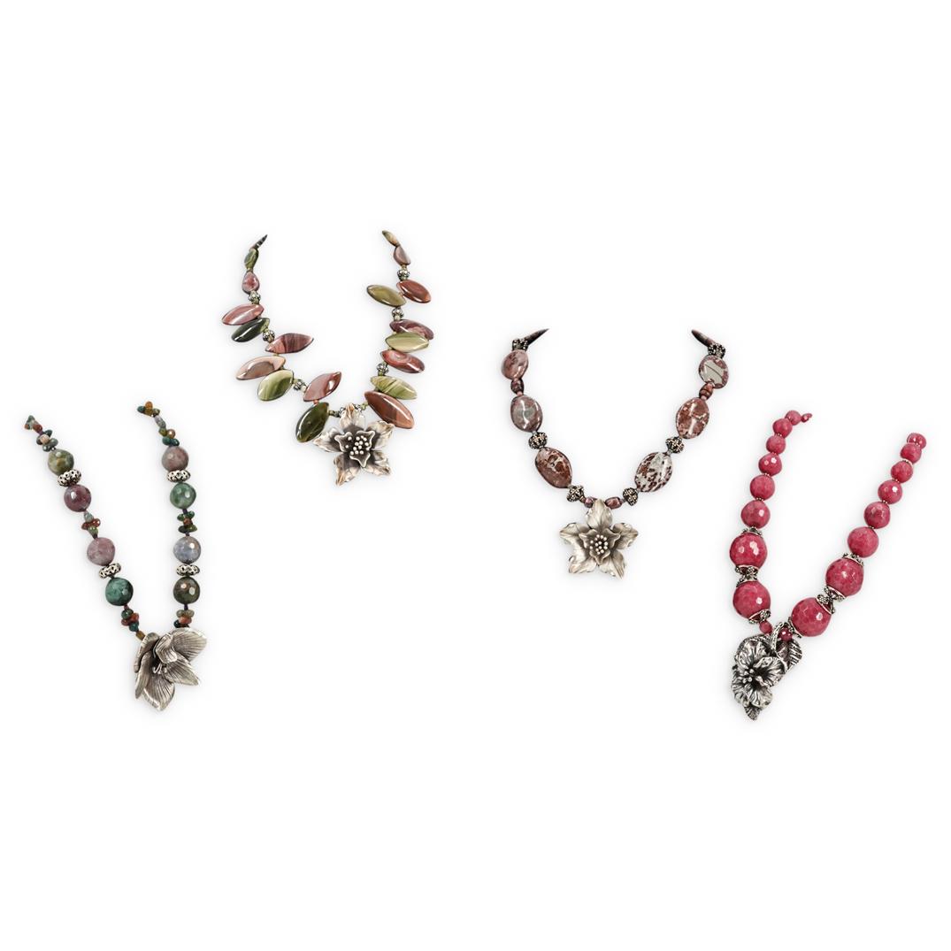 (4 Pc) Paulette Semi Precious Stone and Silver Floral (1 of 15)