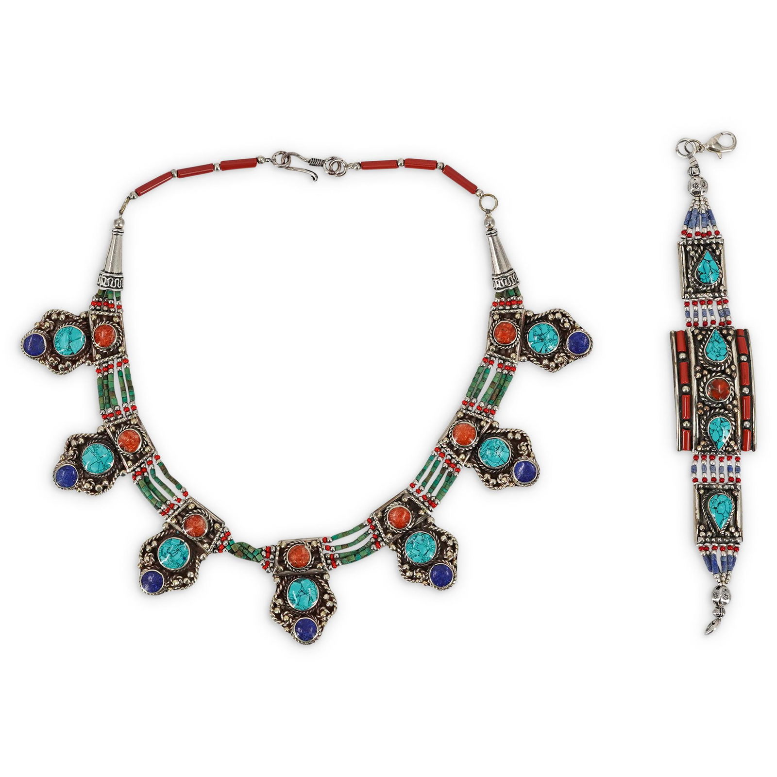 (2 Pc) Navajo Style Semi Precious Stone Jewelry (1 of 7)