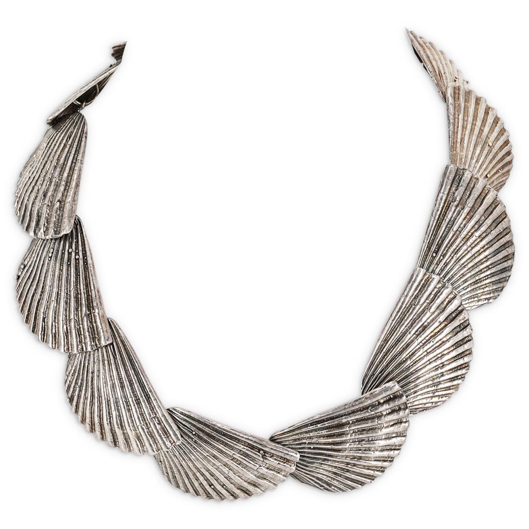 Signed Navajo Sterling Silver KK Kingman Necklace (1 of 4)