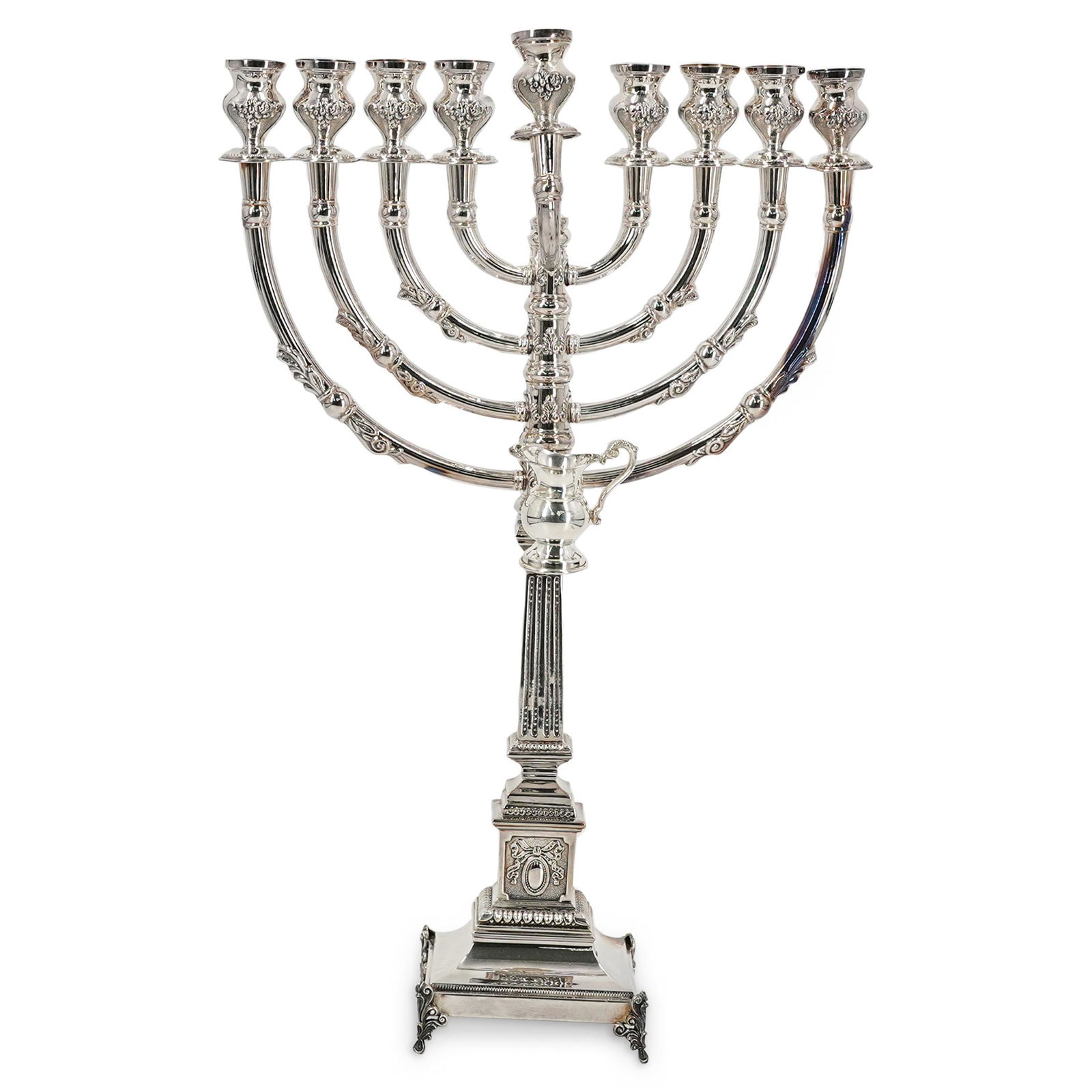 Sterling Menorah With Oil Pitcher (1 of 8)