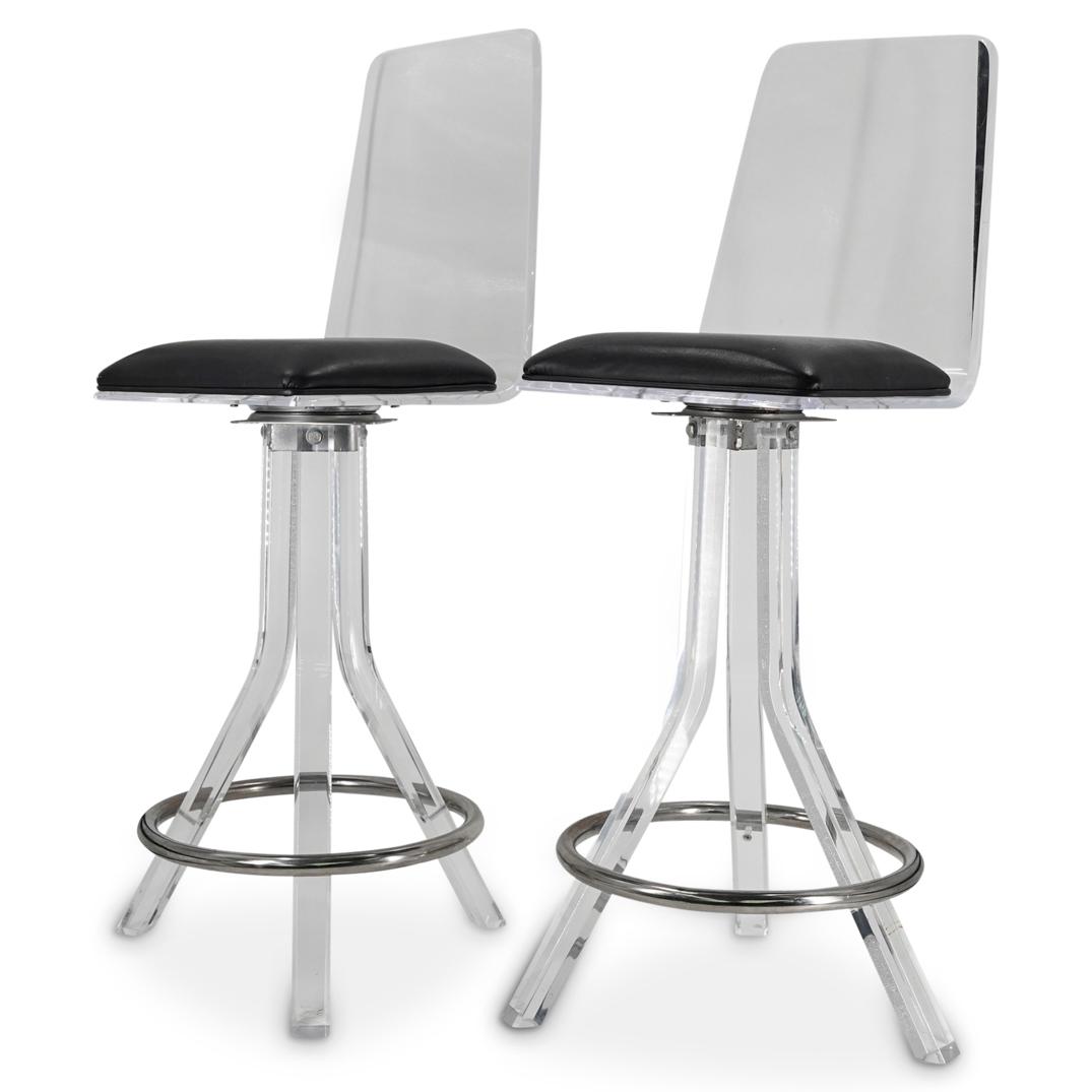 (2 pc) Lucite Bar Stools (1 of 8)