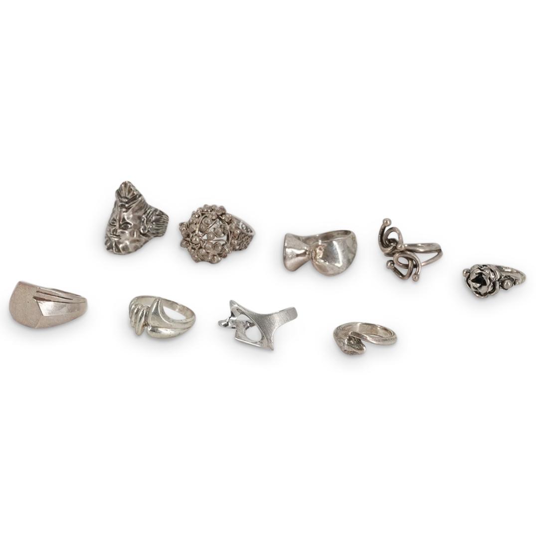 (9 Pc) Sterling Silver Ring Grouping (1 of 5)