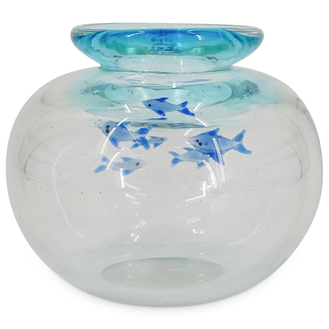 Signed Murano Glass Fish Bowl (1 of 3)