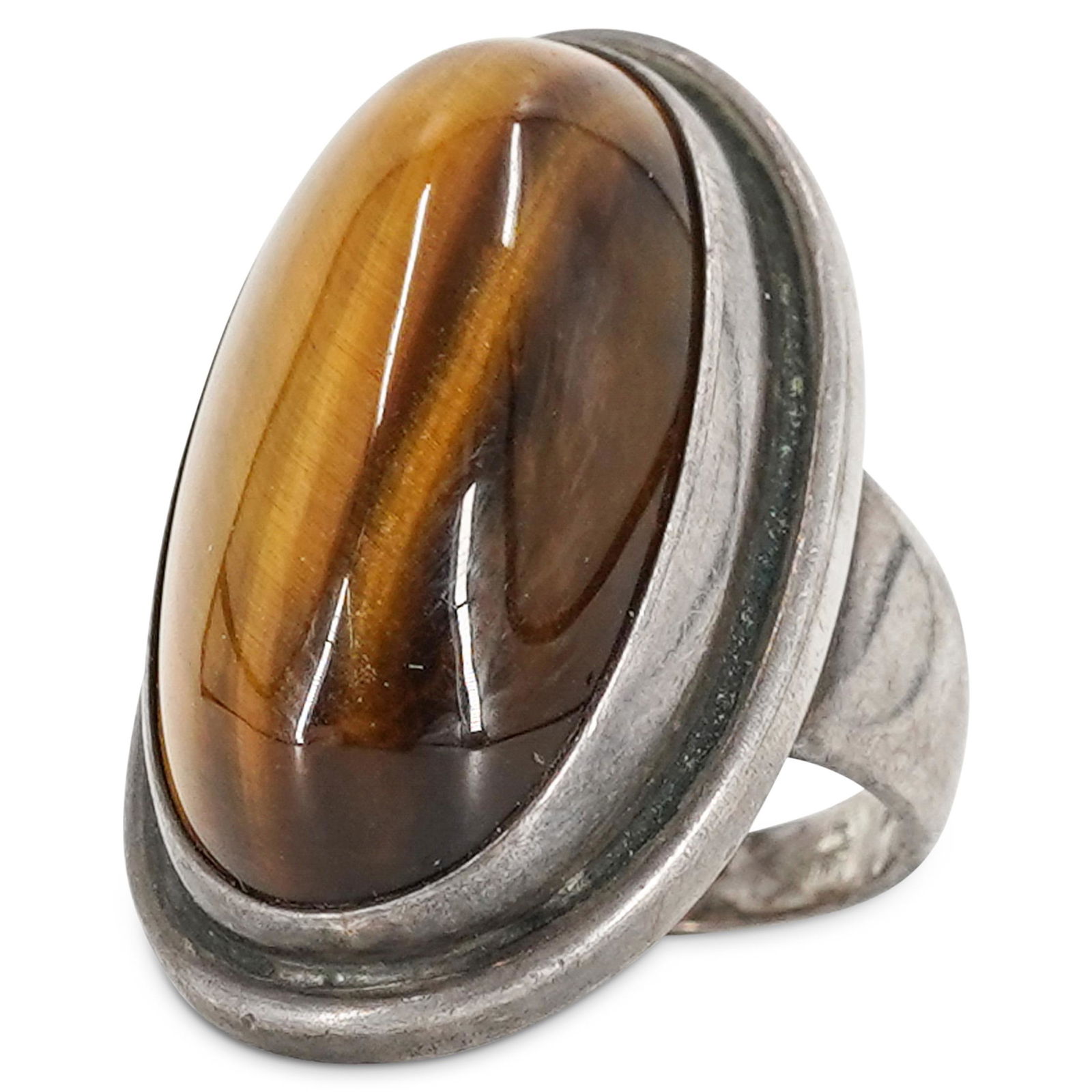 Vintage Georg Jensen Tiger Eye and Sterling Ring (1 of 3)