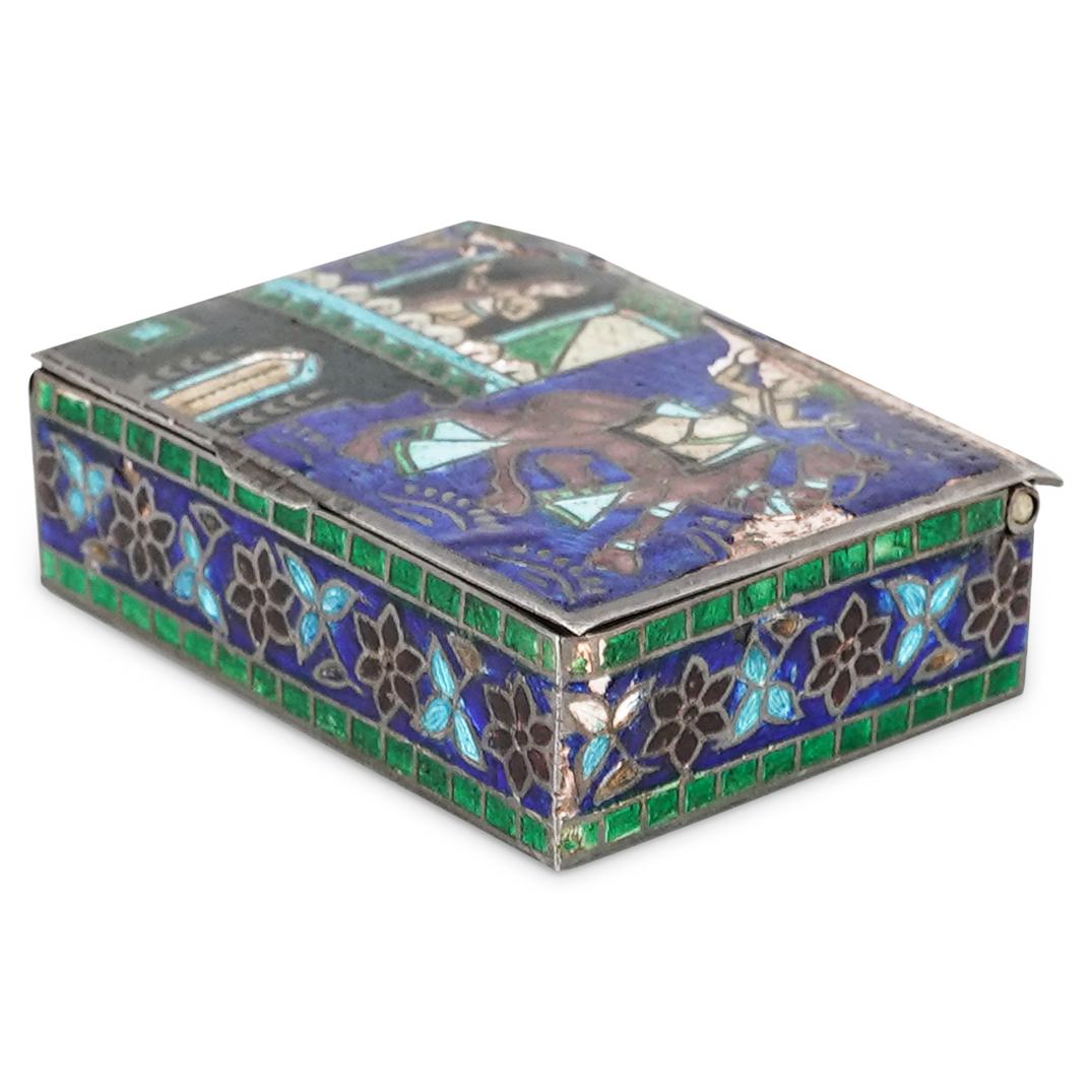 Antique Sterling SIlver and Enamel Pill Box (1 of 6)