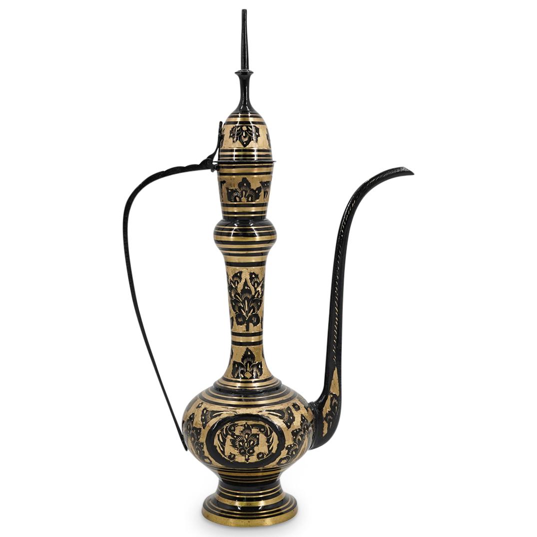 Indian Etched Solid Brass Teapot (1 of 5)