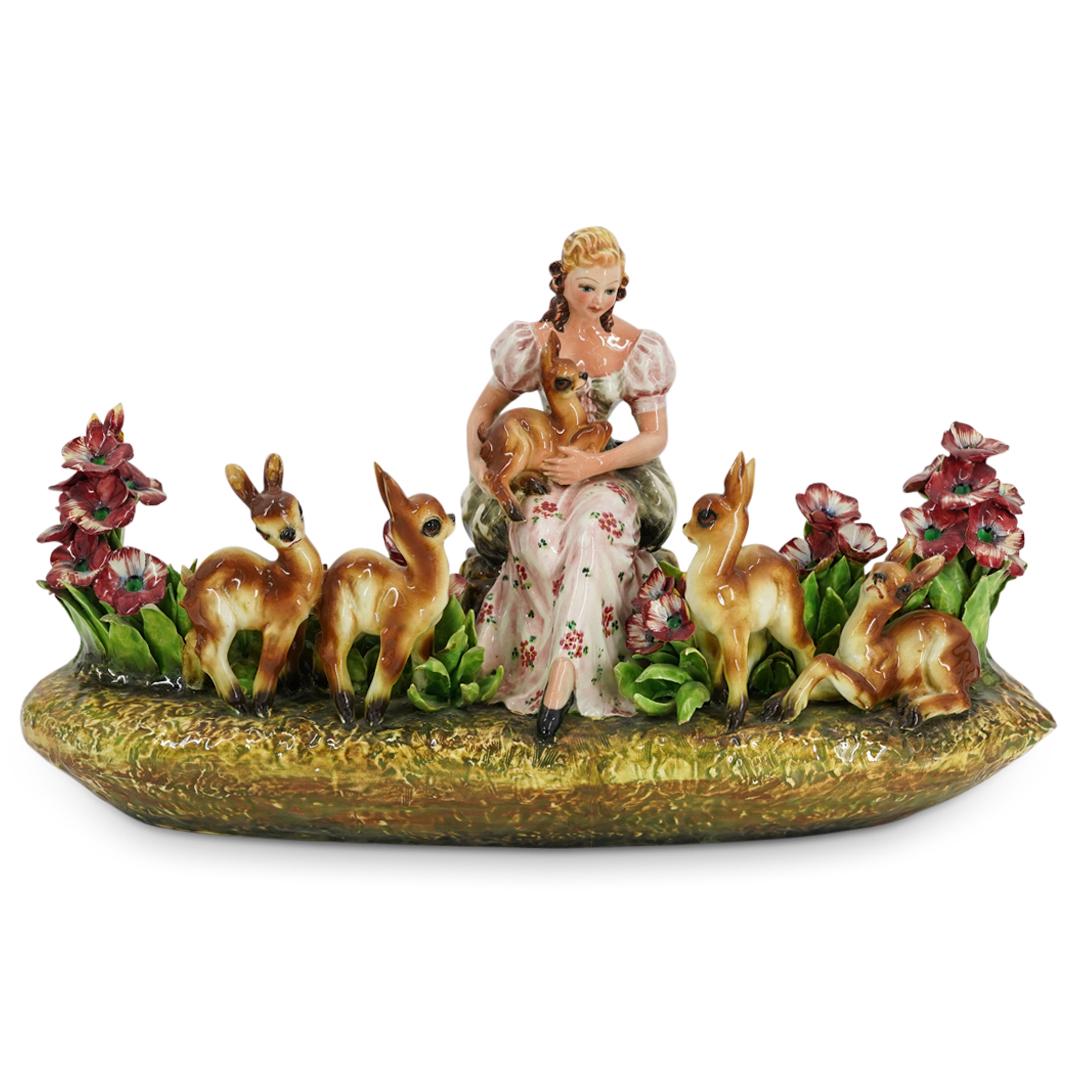 Achille Mollica Porcelain Deer Scene (1 of 4)