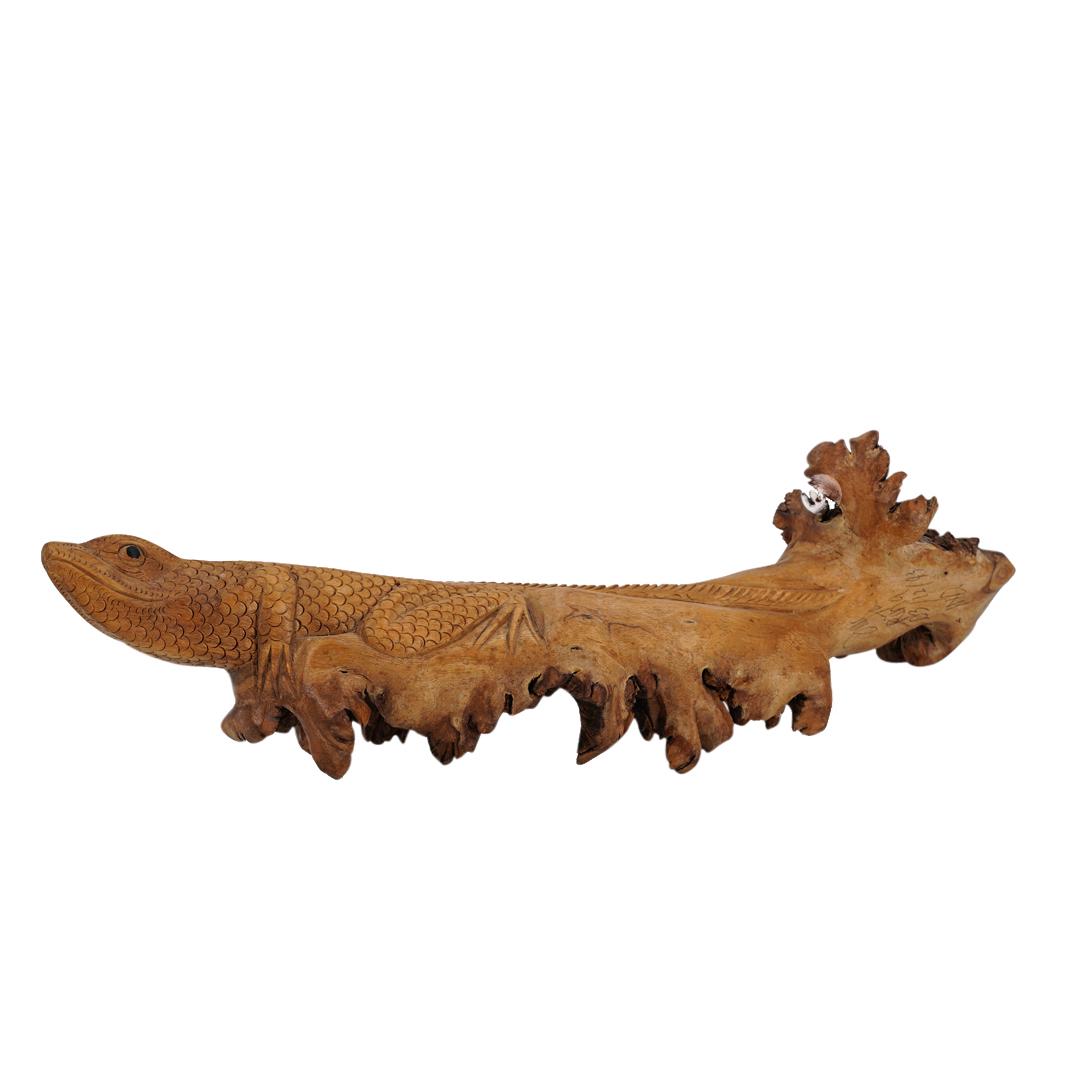Teakwood Lizard Carving (1 of 8)