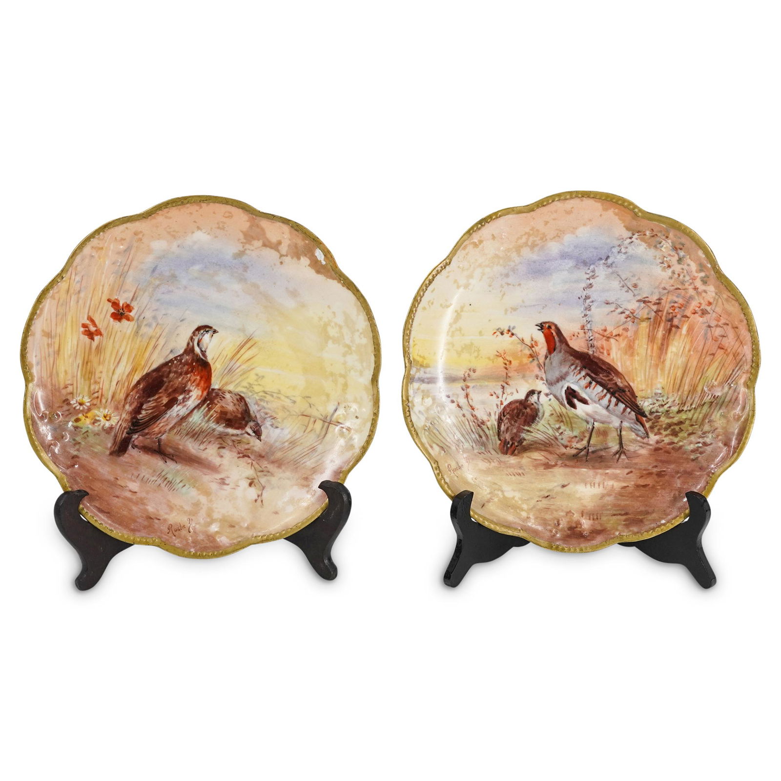 (2 pc) Signed Hand-painted Plates (1 of 6)