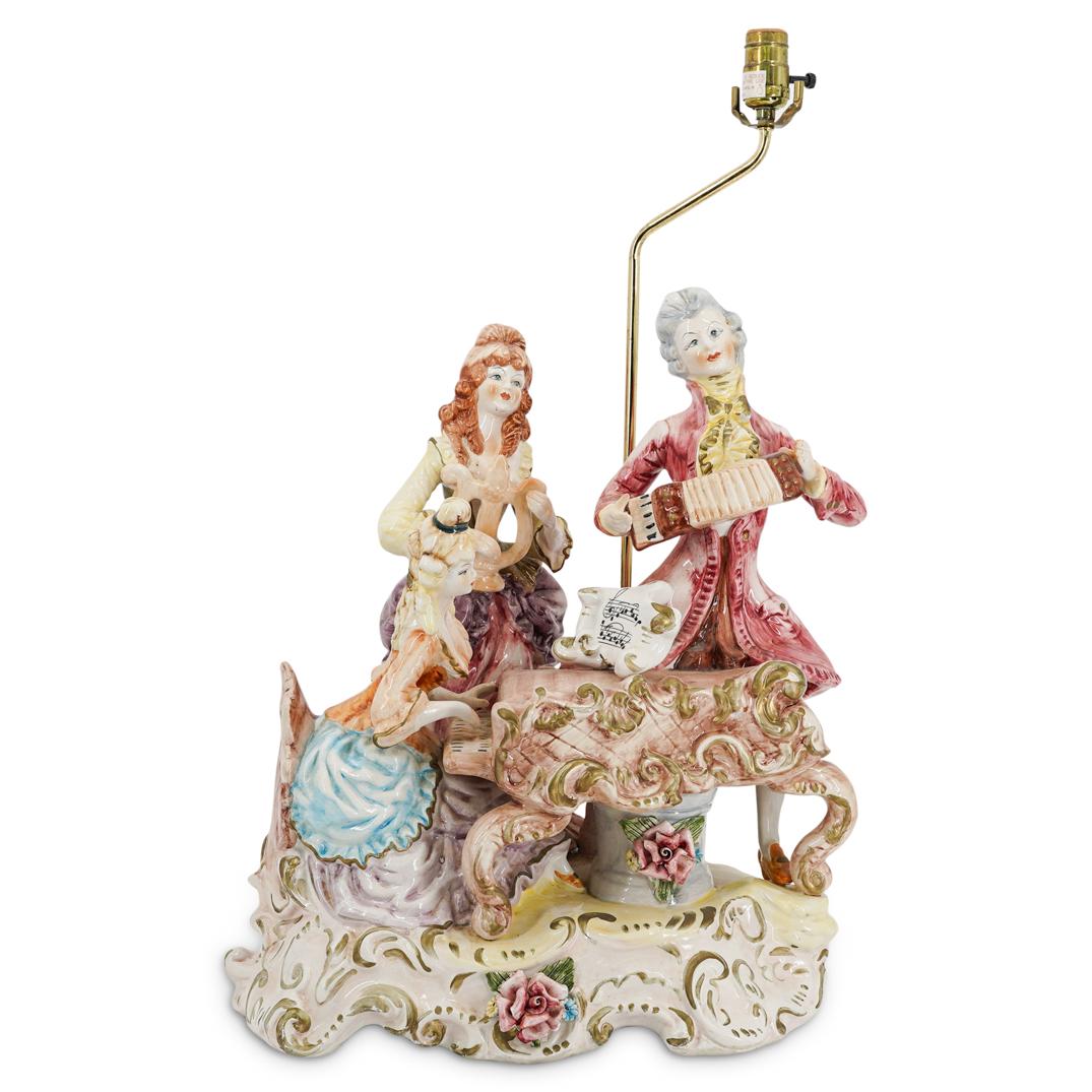 Capodimonte Musician Porcelain Lamp (1 of 8)