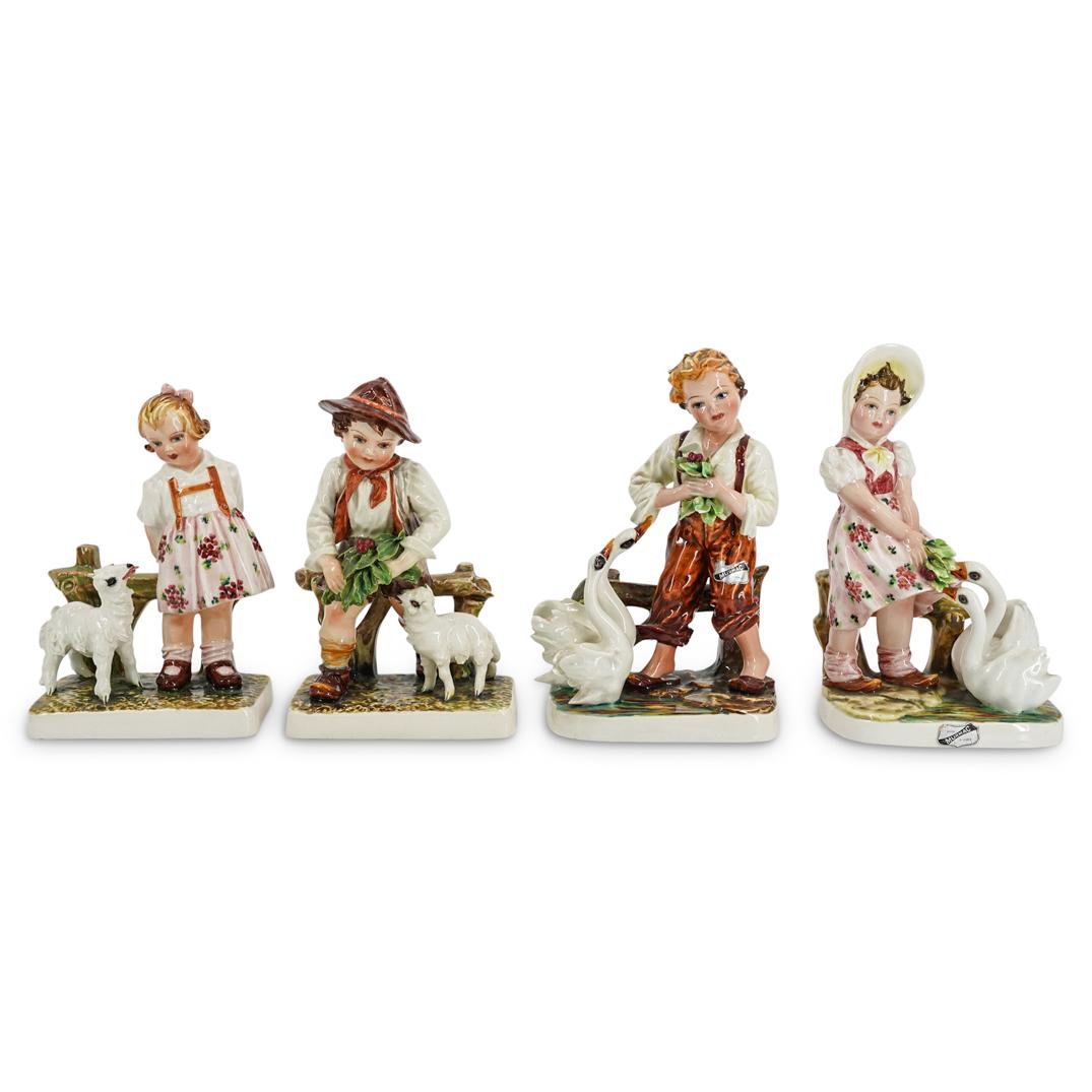 (4 pc) Signed Italian Porcelain Figurines (1 of 10)