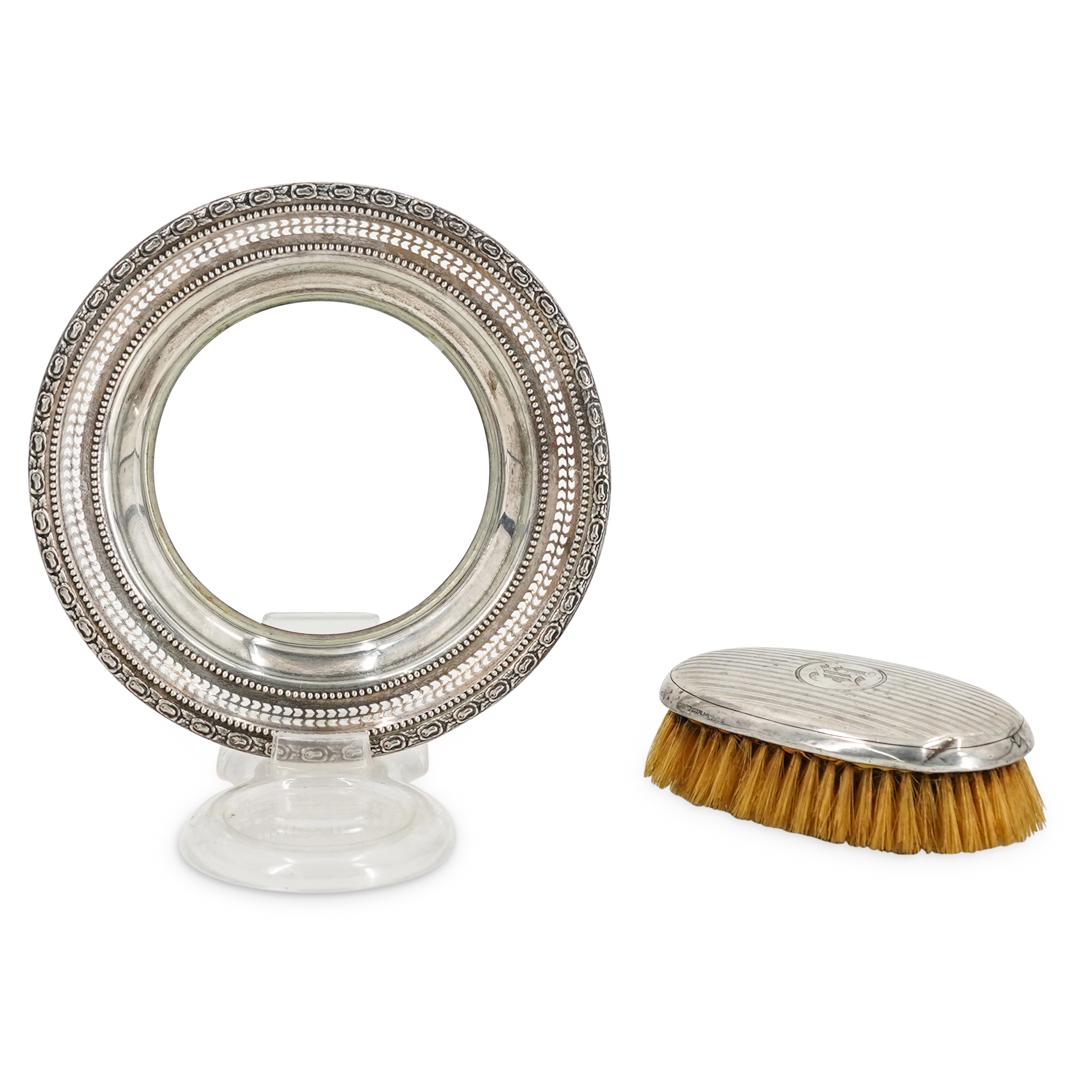 (2 Pc) Sterling Silver Brush and Tray (1 of 7)