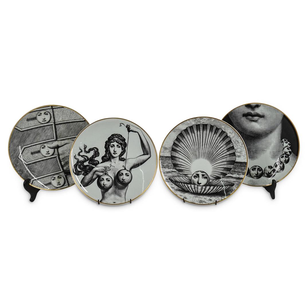 (4Pc) Rosenthal Fornasetti Porcelain Plate Set (1 of 7)