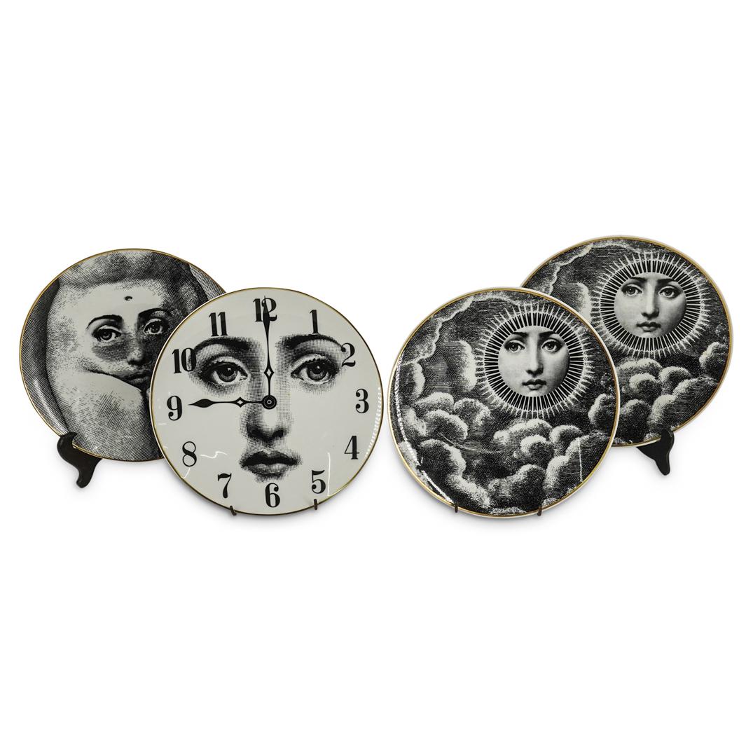 (4Pc) Rosenthal Fornasetti Porcelain Plate Set (1 of 6)