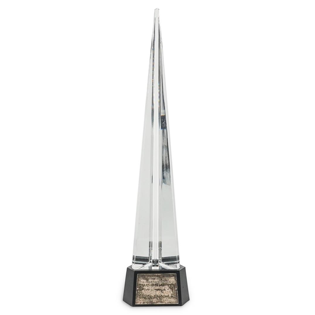 Baccarat Crystal Obelisk With Tiffany Sterling Plaque (1 of 7)