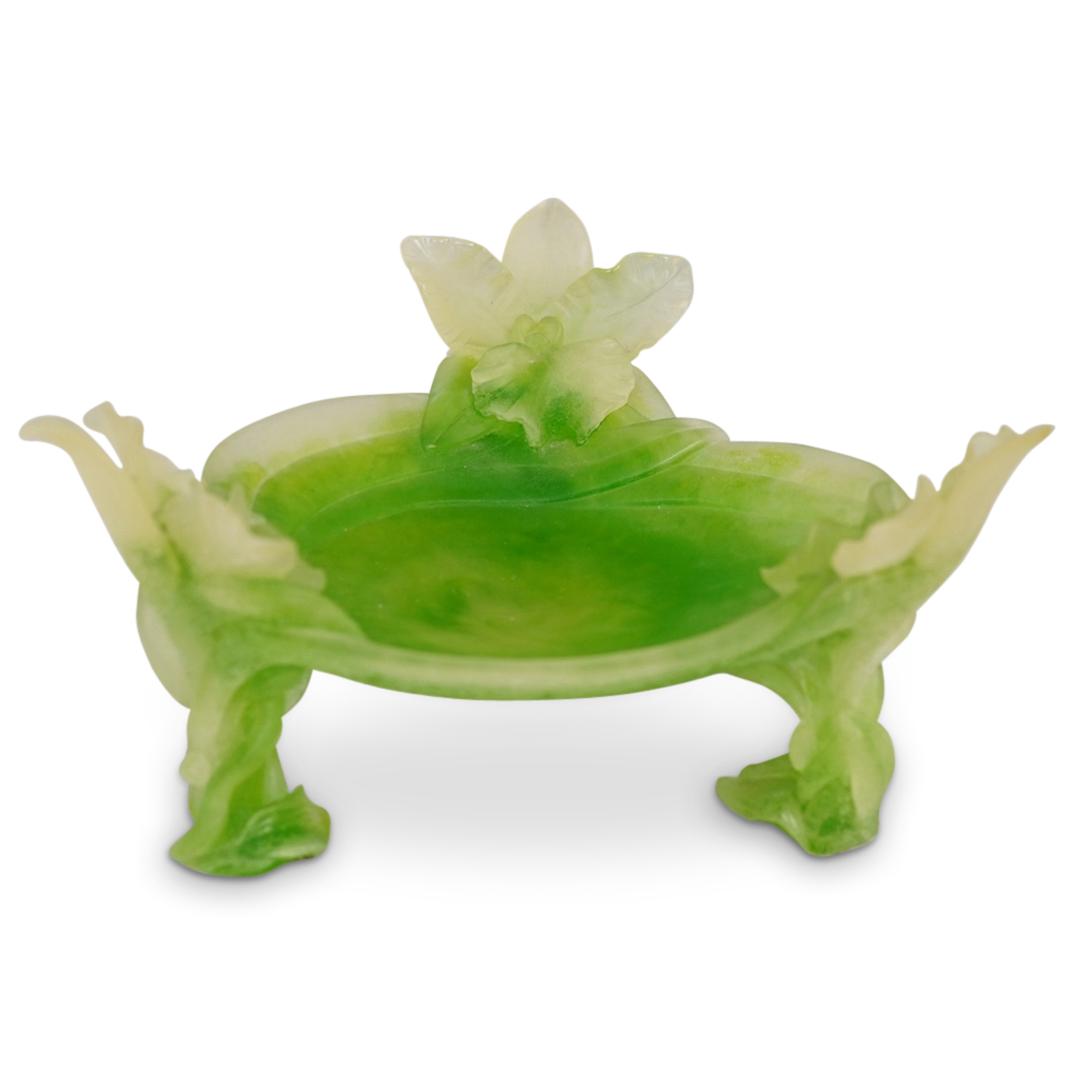 Large Daum Pate De Verre Crystal "Orchidee" Bowl (1 of 9)