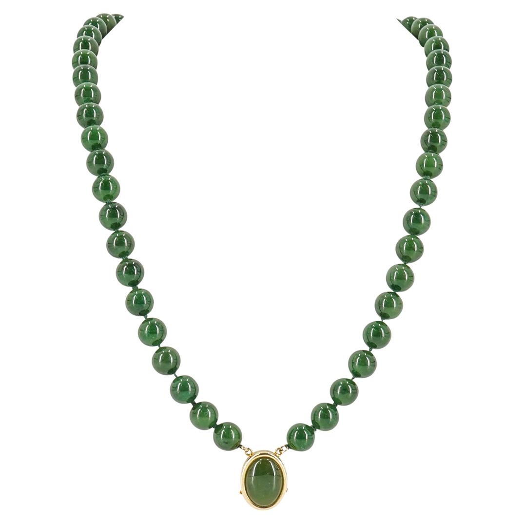 Chinese Jadeite Beaded 14K Gold Necklace (1 of 6)