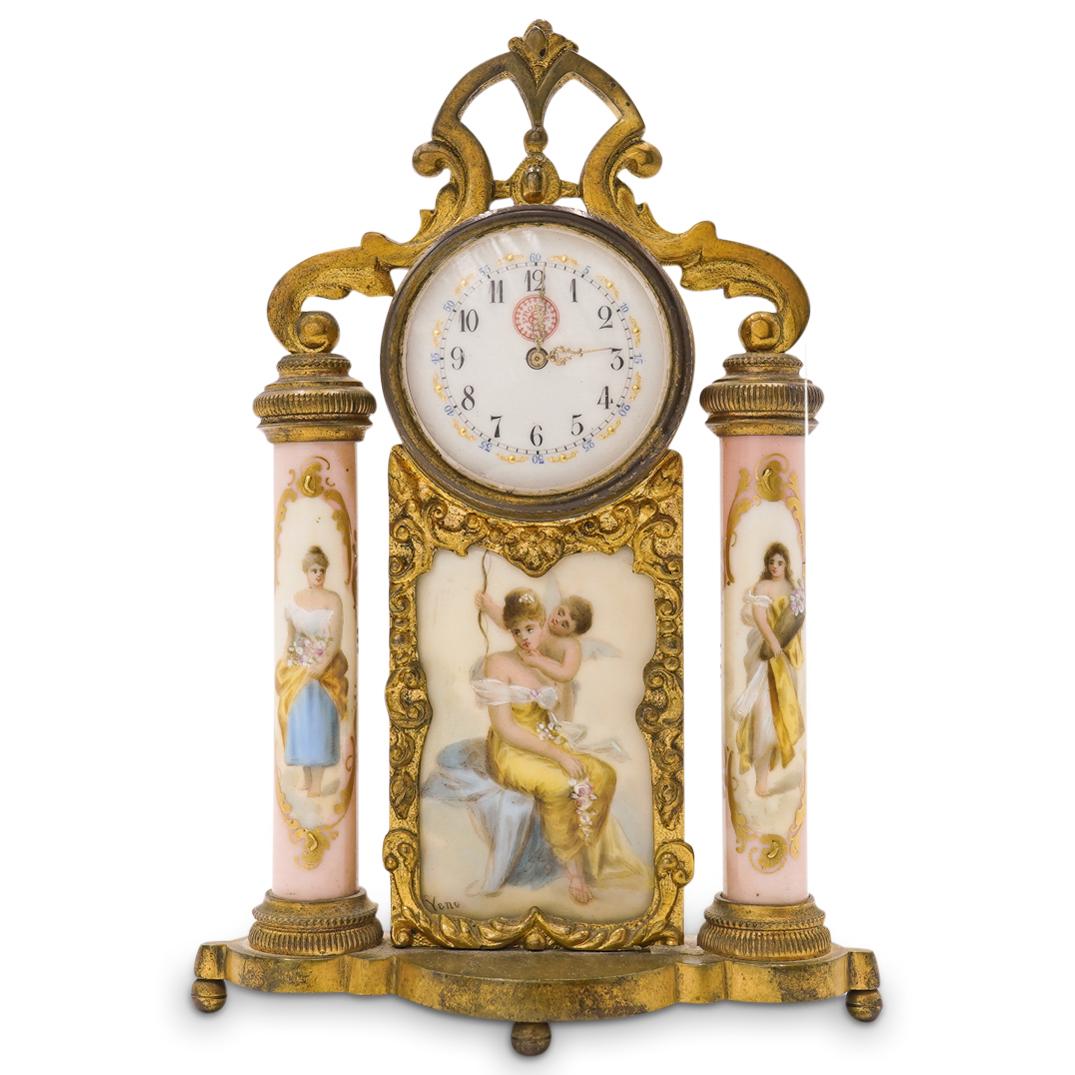 Antique "Prodige" Bronze & Porcelain clock (1 of 6)