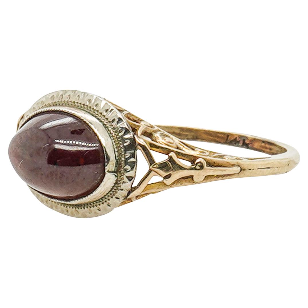 14K Gold Cabochon Garnet Ring (1 of 4)
