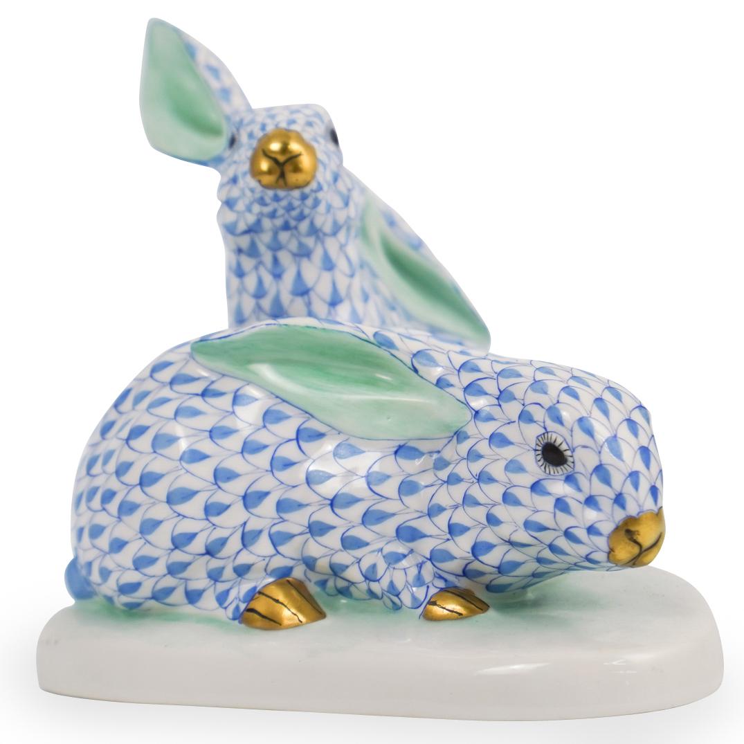 Herend Porcelain Double Fishnet Rabbit (1 of 3)