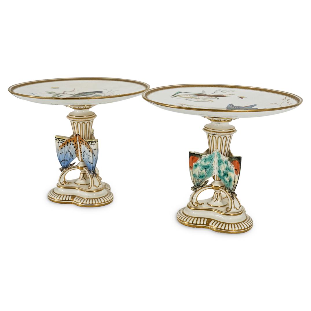 Pair of English Chinoiserie Porcelain Pedestal Plates (1 of 15)