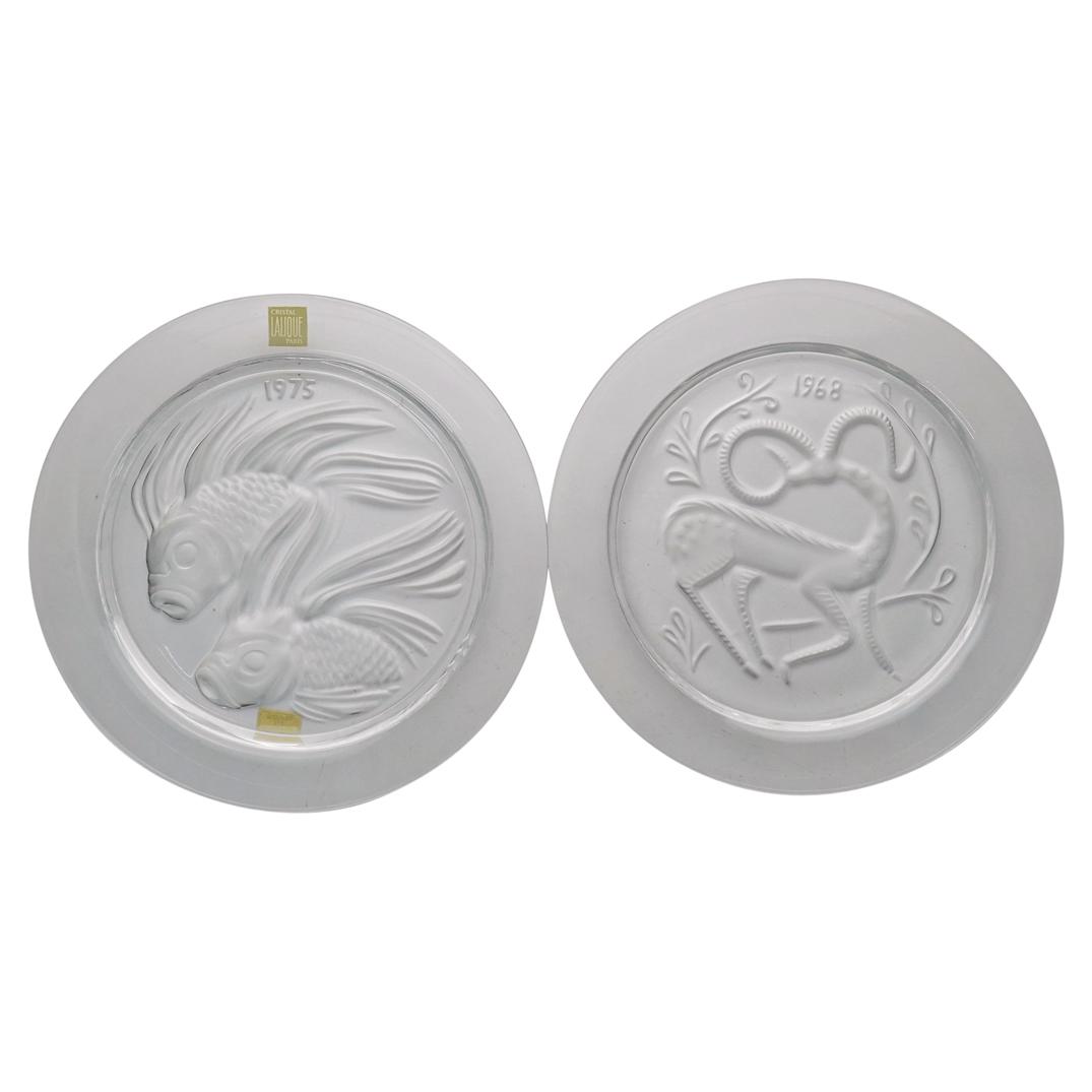 (2 Pc) Lalique Crystal Plates (1 of 4)