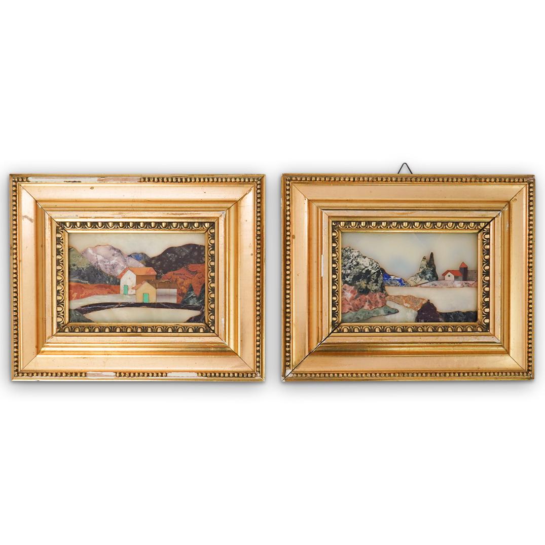 (2 Pc) Italian Pietra Dura Inlay Plaques (1 of 4)