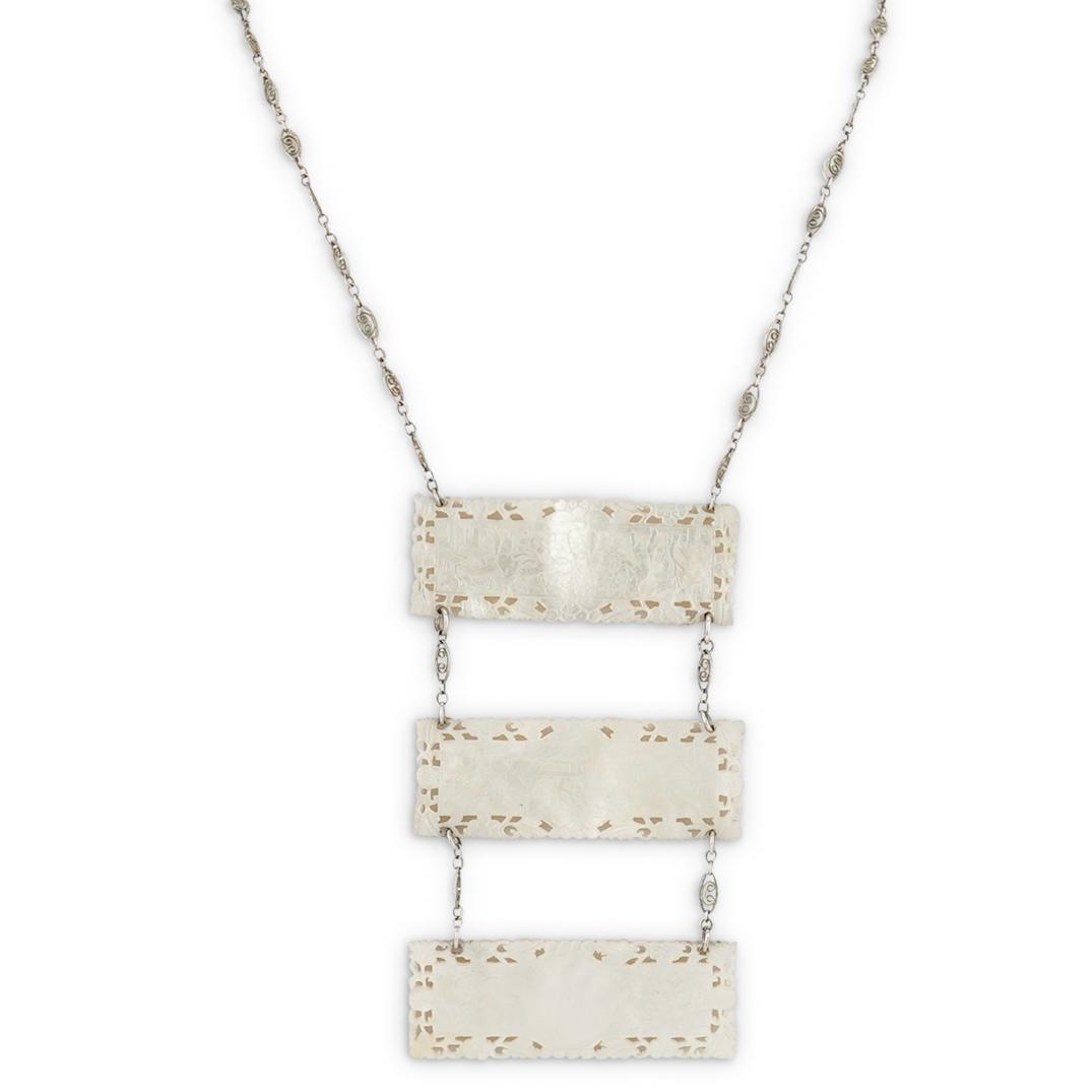 Antique Chinese Carved Silver And Mother-Of-Pearl (1 of 4)