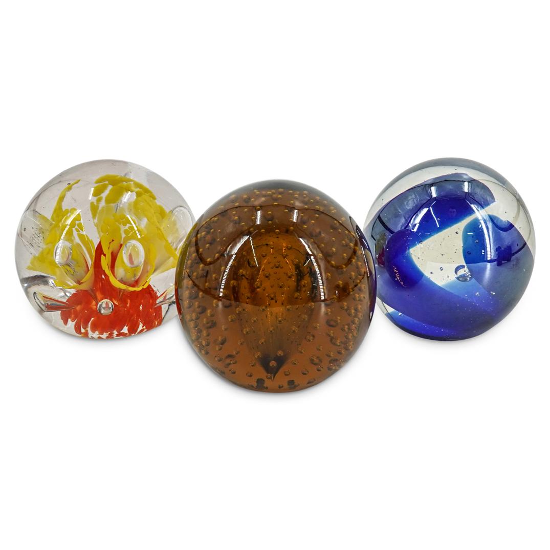 (3Pc) Glass Paperweight Collection (1 of 5)
