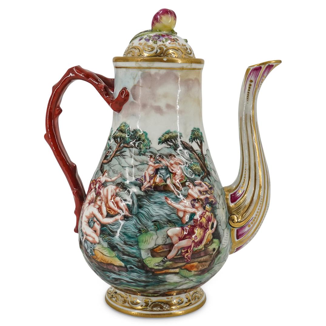 Capodimonte Hand Painted Porcelain Tea Pot (1 of 6)