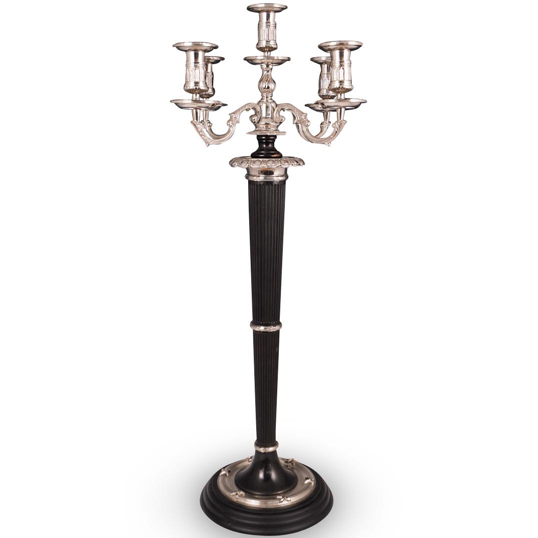 Silver Toned Five Stick Candelabra (1 of 6)