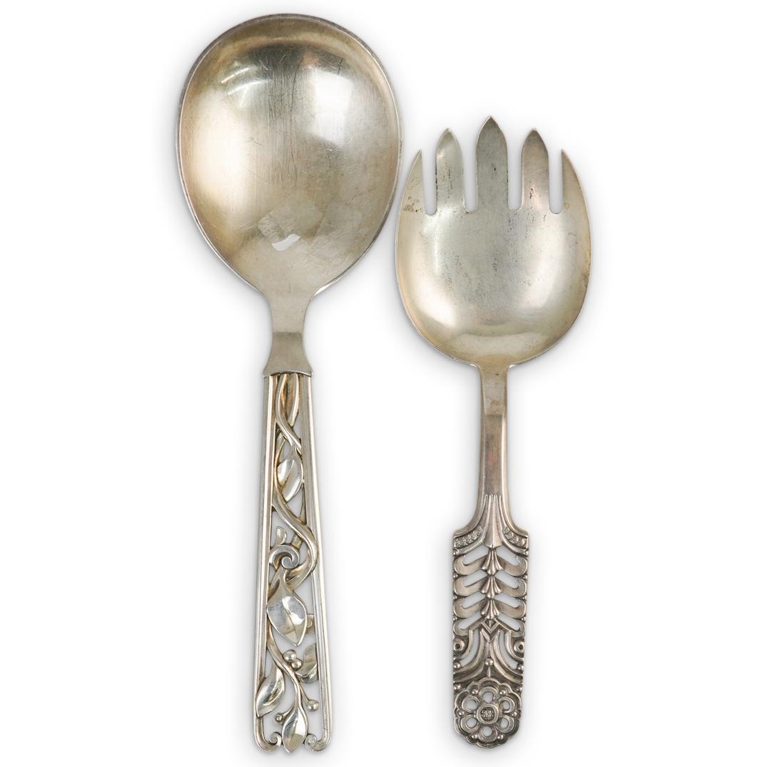(2 Pc) Danish Sterling Silver Serving (1 of 5)
