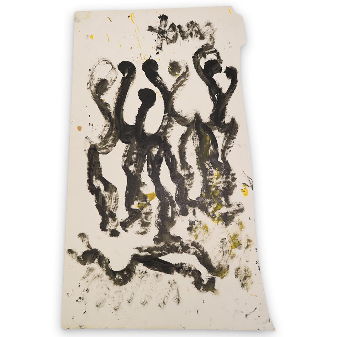 Purvis Young (American 1943-2010) Painting On Poster (1 of 3)