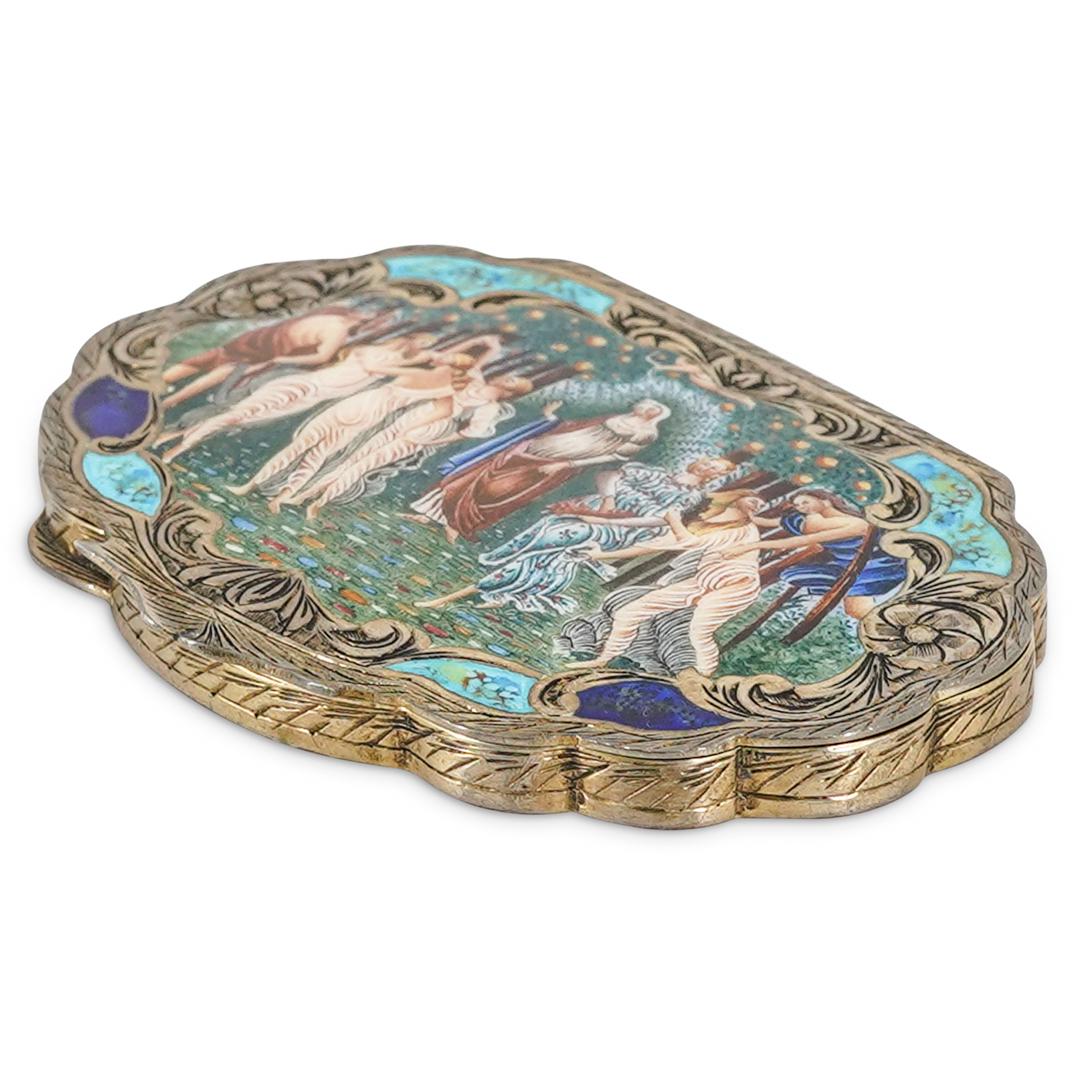 Italian 800 Silver and Enamel Compact Case (1 of 5)