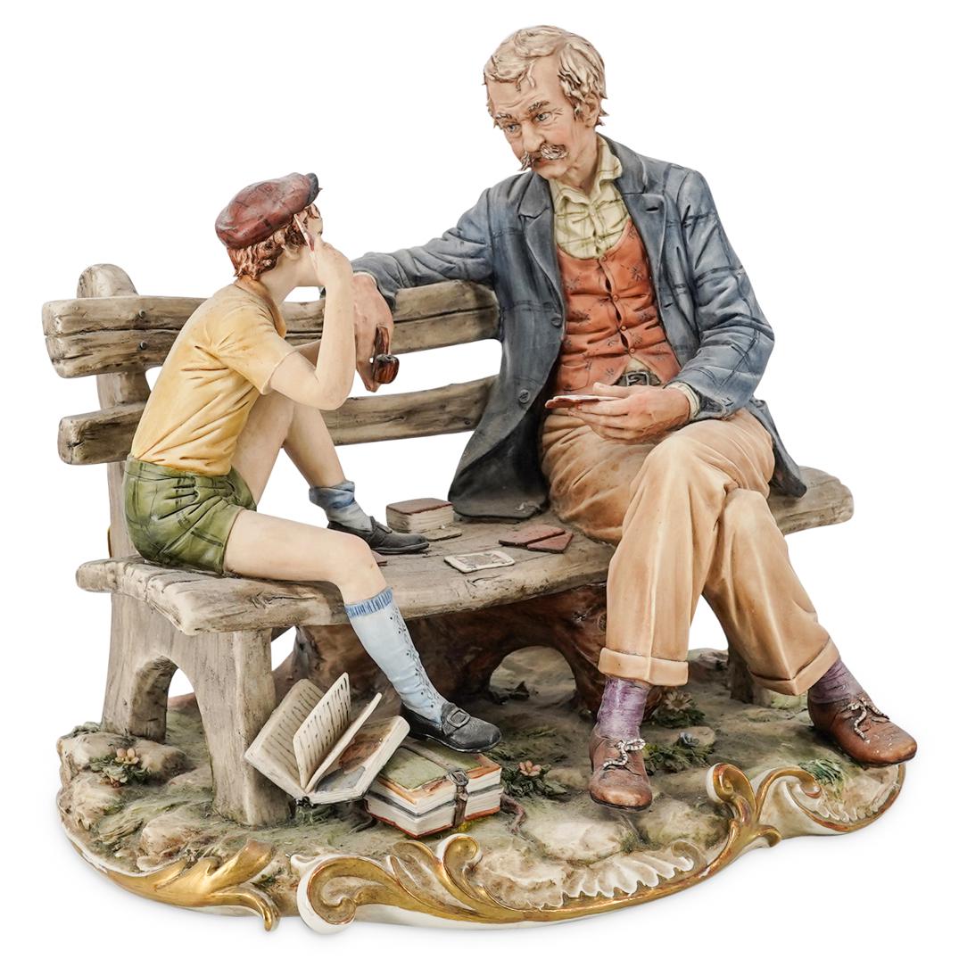 Capodimonte "boy Playing Cards" Figurine