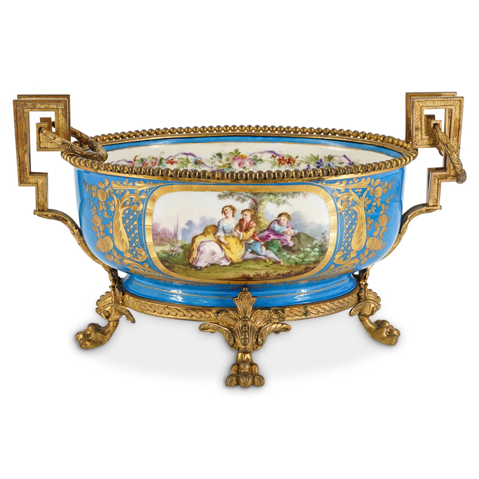 Sevres Bronze Mounted Porcelain Centerpiece Bowl (1 of 9)
