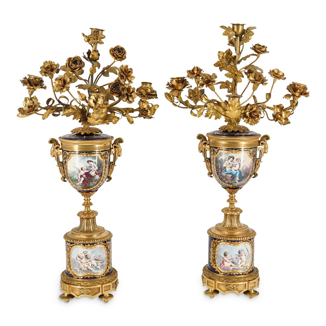 Pair of Cobalt Blue Sevres Candelabras (1 of 11)