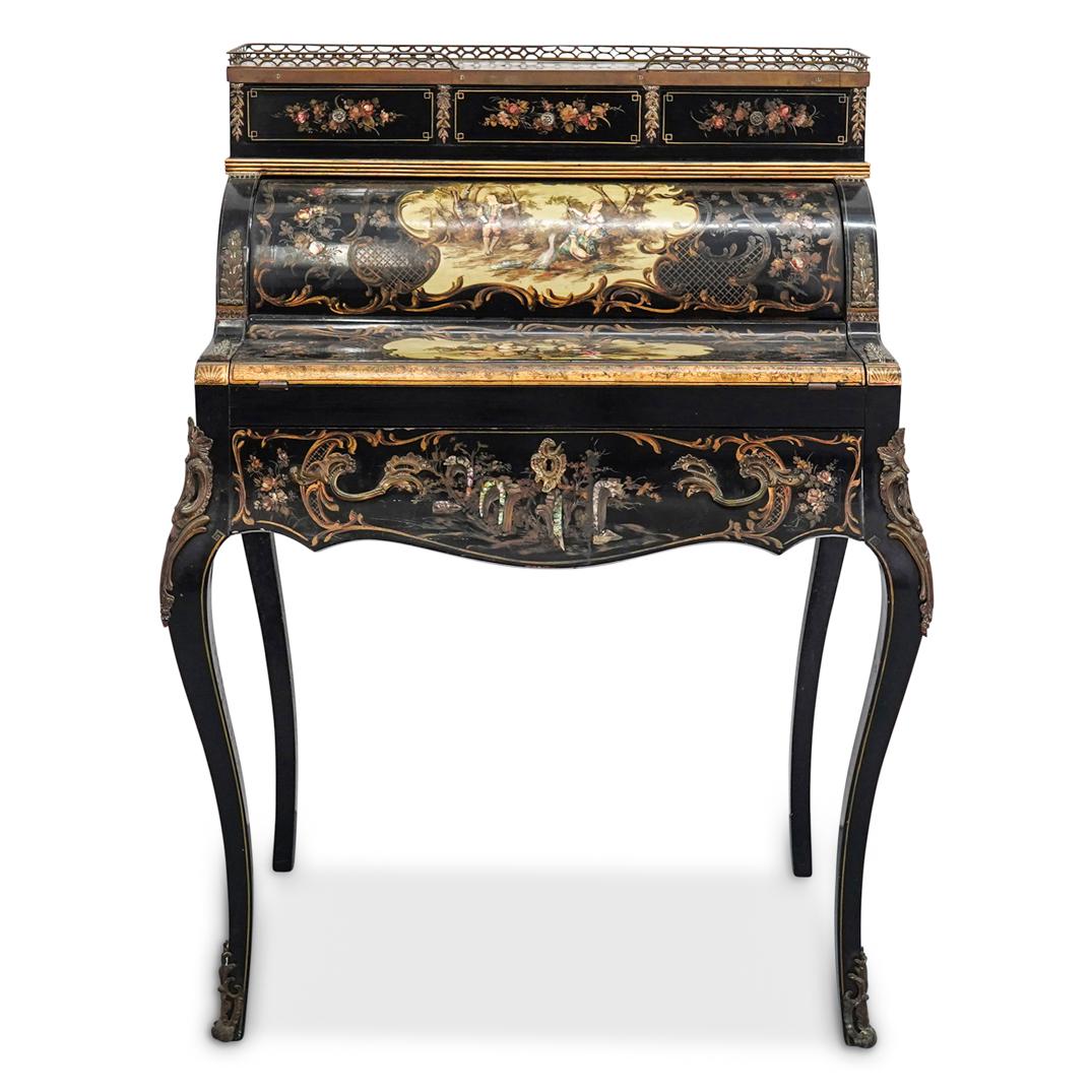 French Chinoiserie Roll Top Desk (1 of 16)