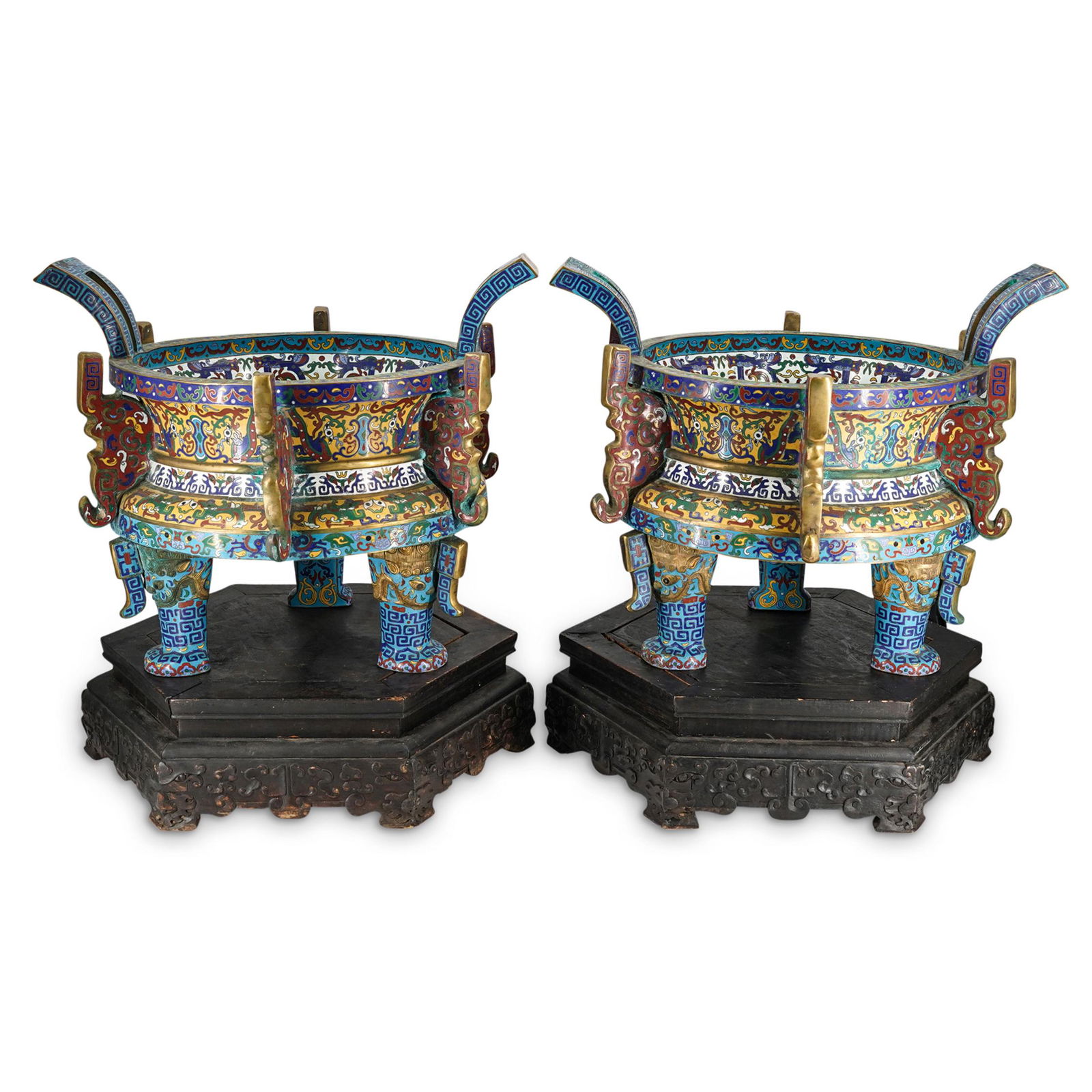 Pair of Chinese Cloisonne Planters (1 of 11)
