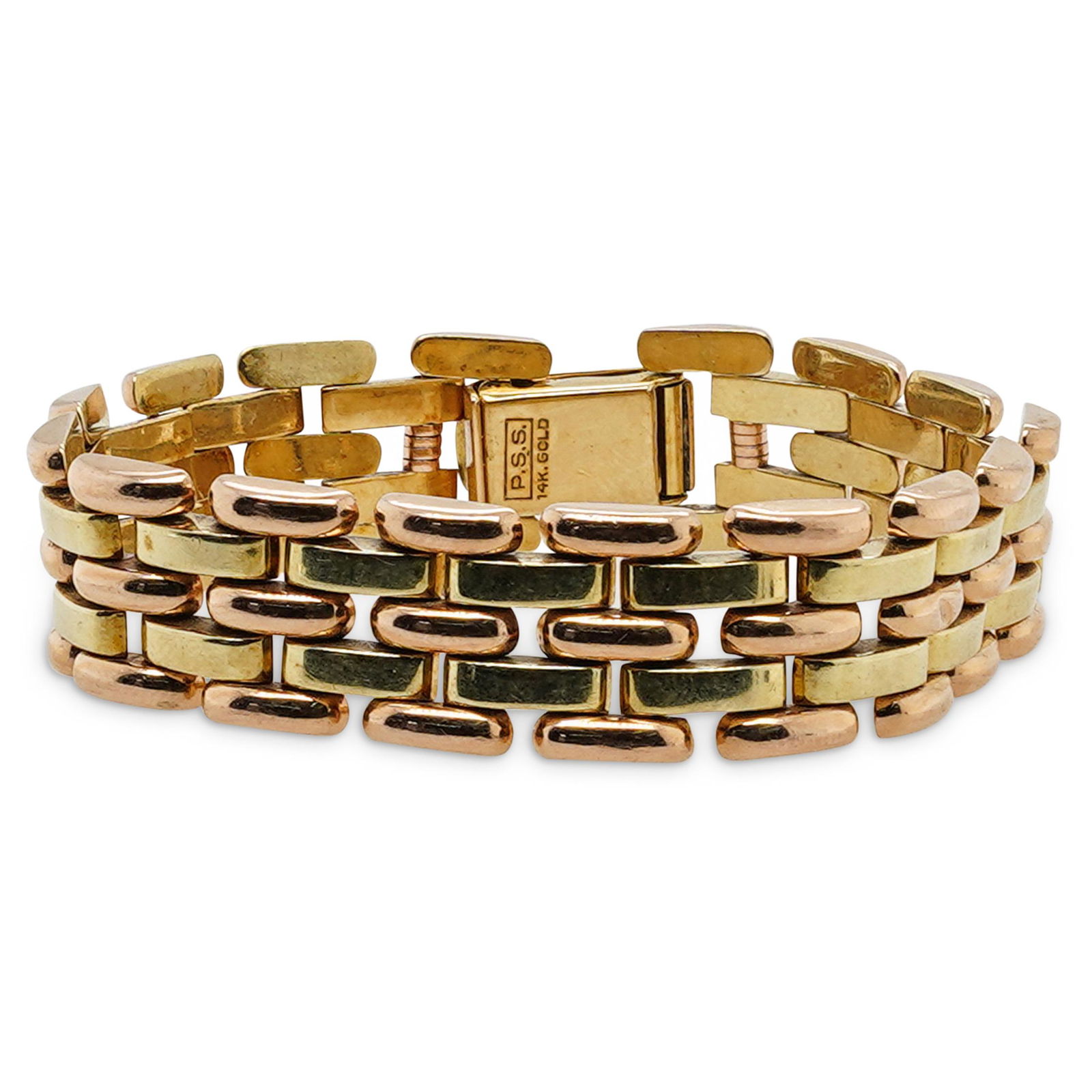 14k Gold Two Tone Segmented Bracelet (1 of 3)
