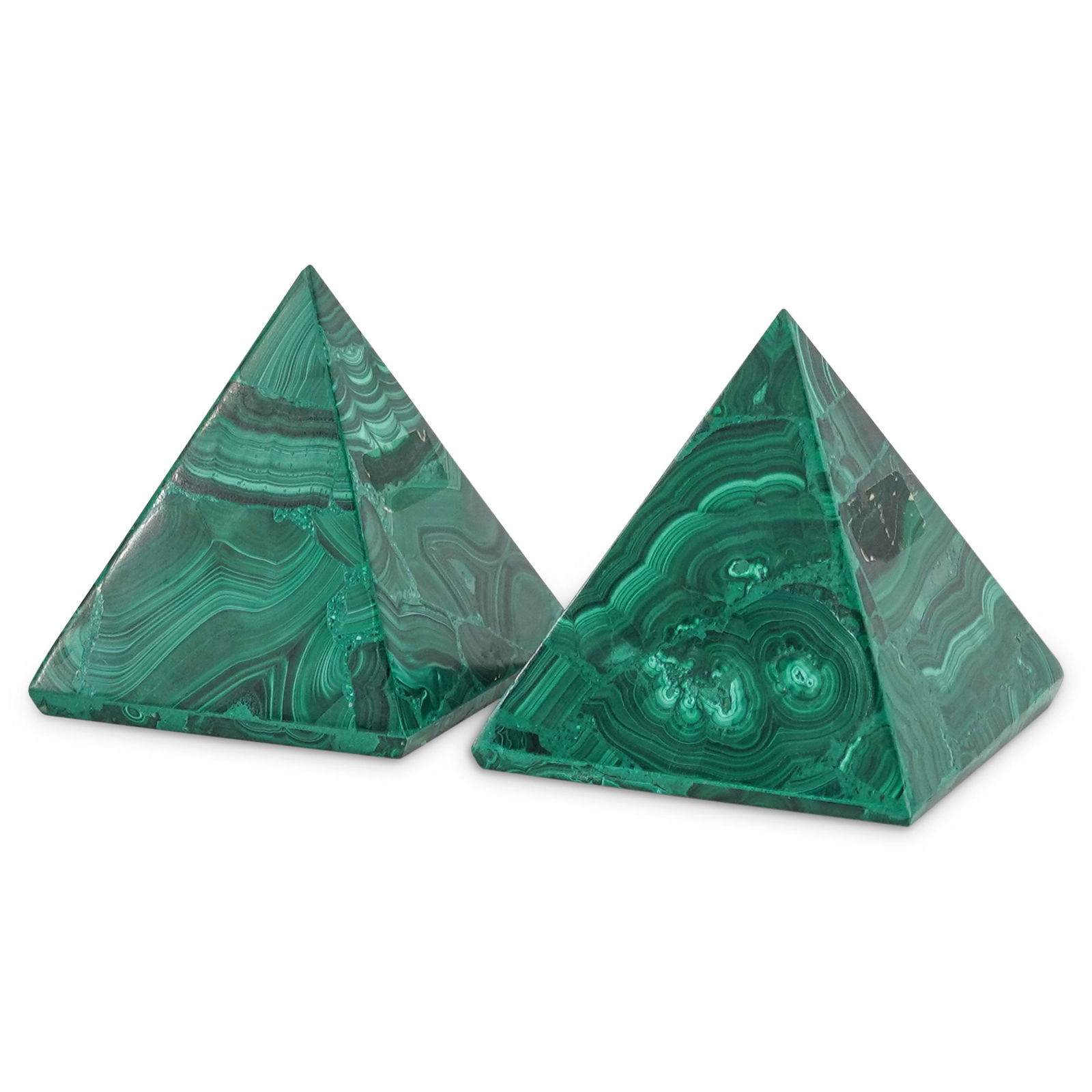 Pair of Malachite Pyramids (1 of 3)