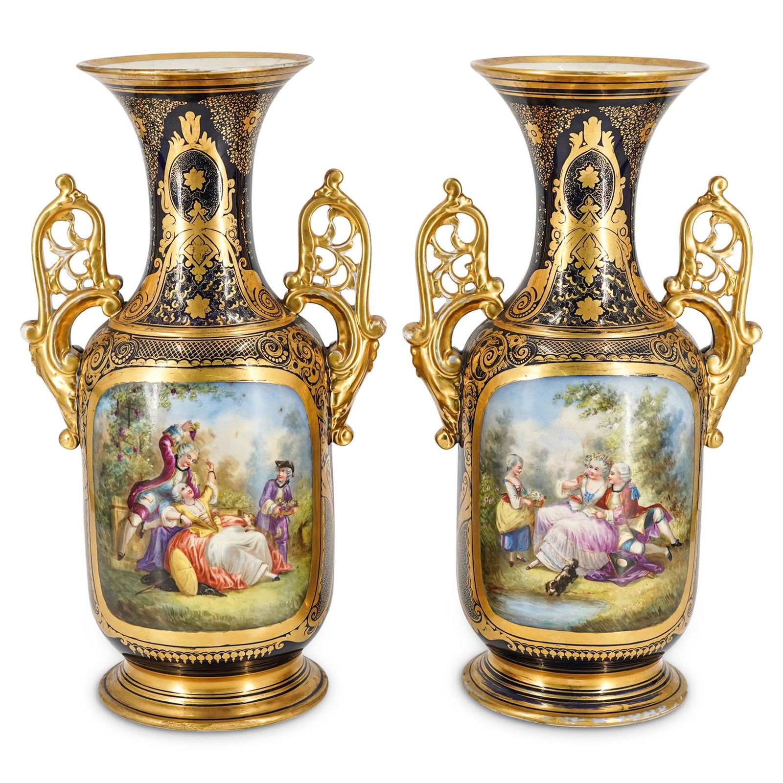 Pair of Old Paris Porcelain Vases (1 of 10)
