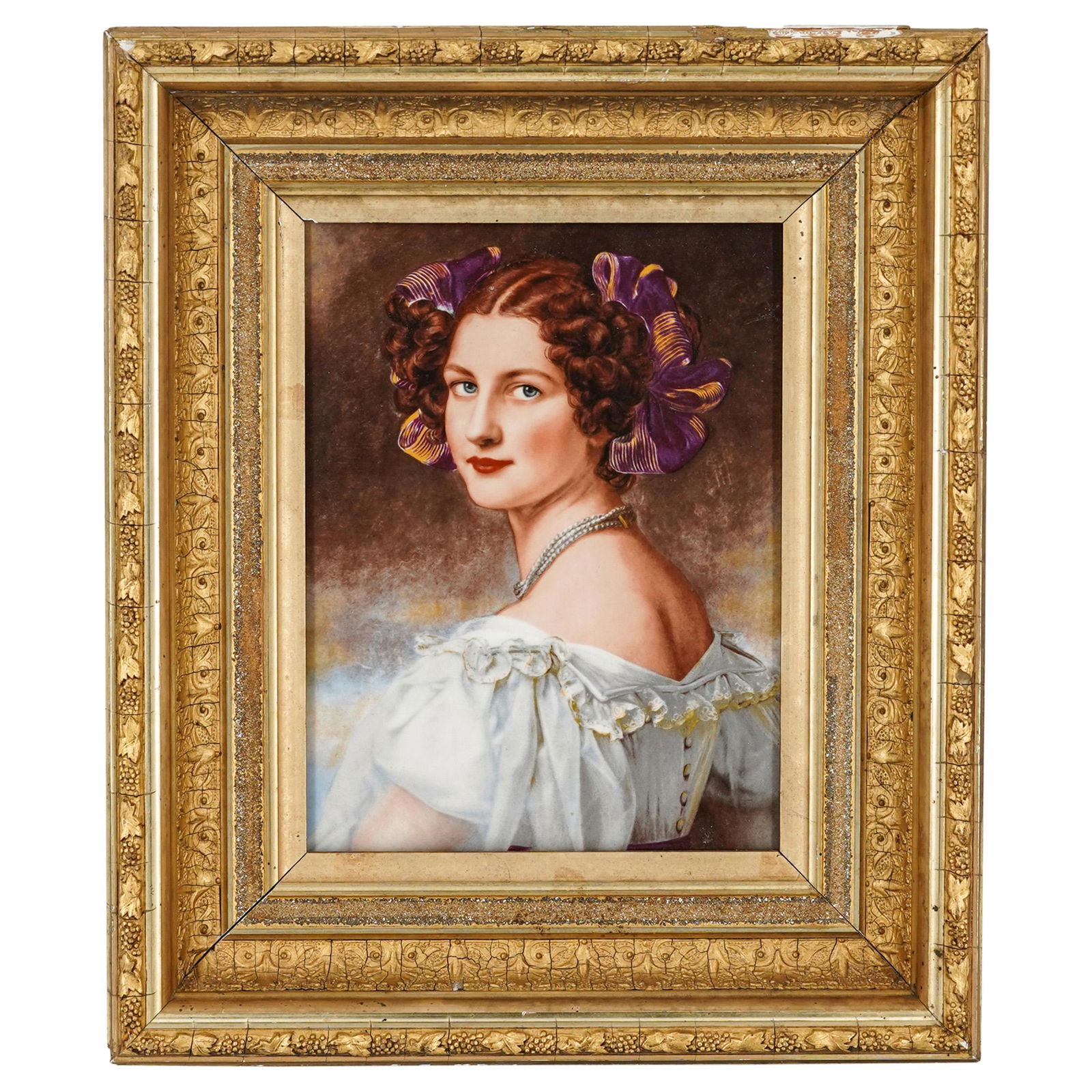 KPM Porcelain "Auguste Hilber" Framed Plaque (1 of 5)