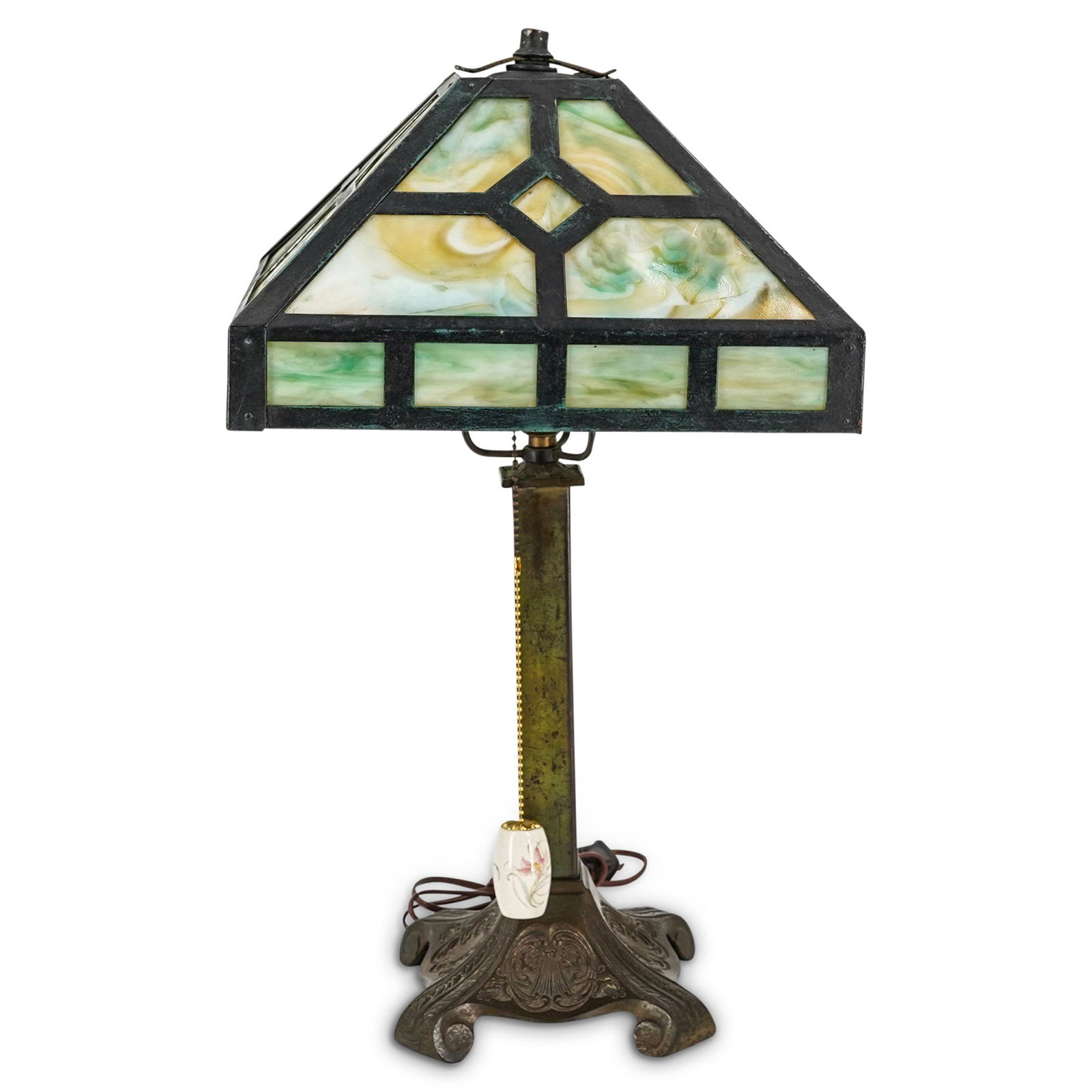 Tiffany-Style Square-Shaped Table Lamp (1 of 7)