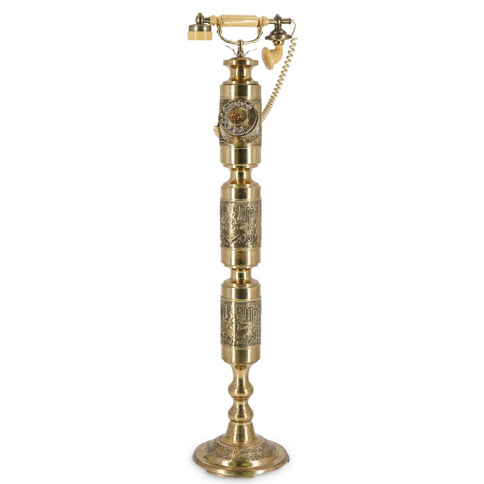 Vintage Brass Pedestal Rotary Telephone (1 of 9)