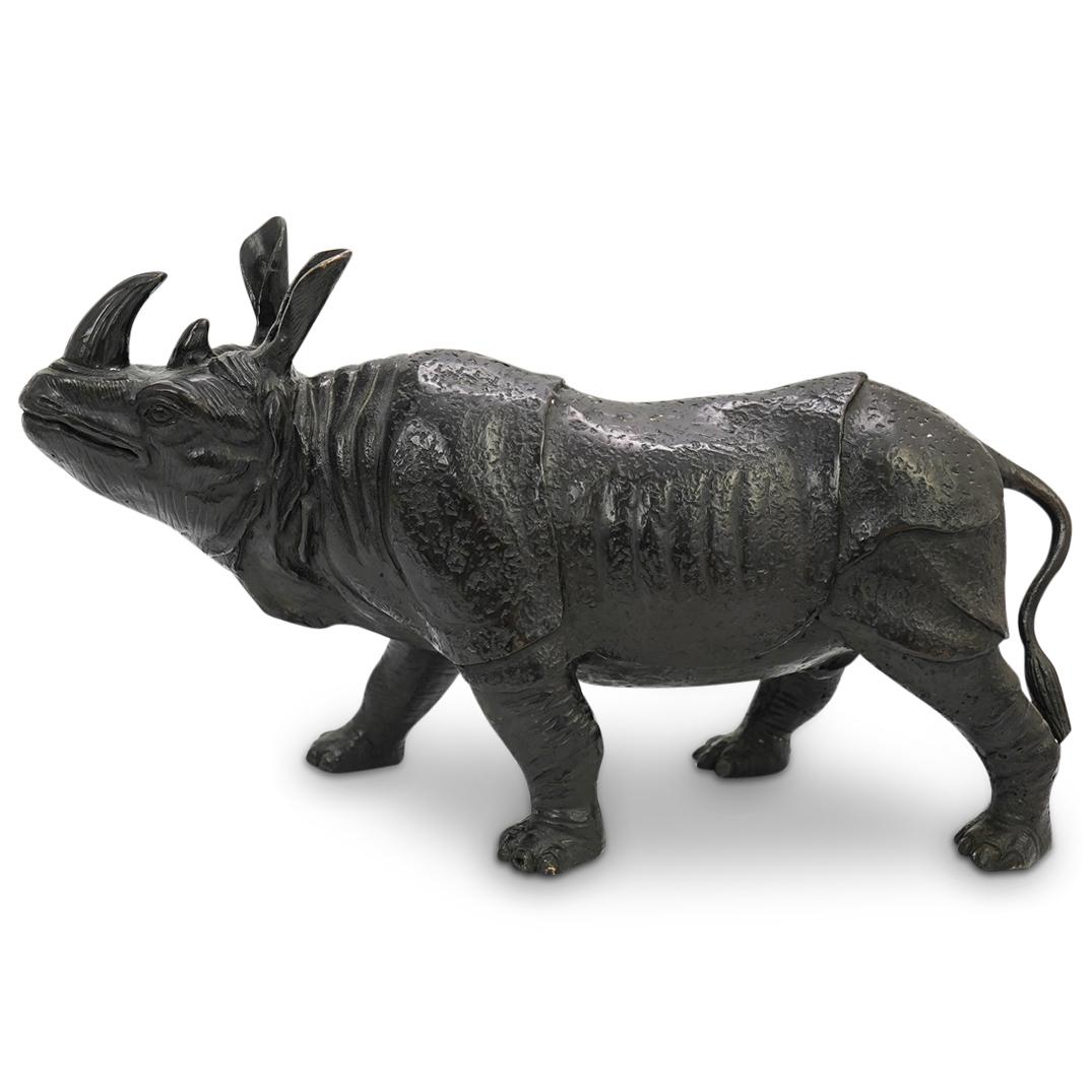 Naturalistic Bronze Rhinoceros (1 of 5)