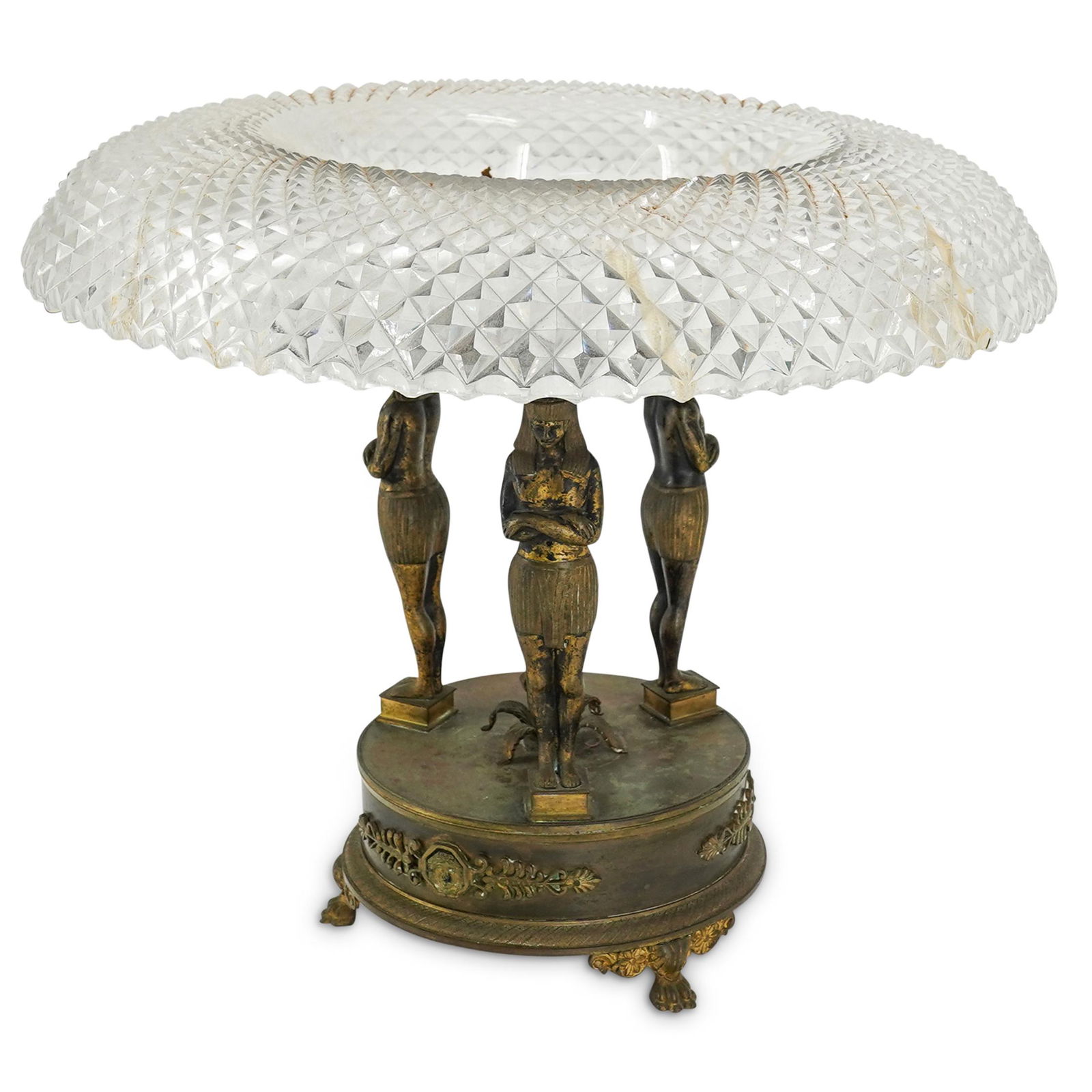 Egyptian Revival Bronze & Crystal Large Centerpiece (1 of 8)