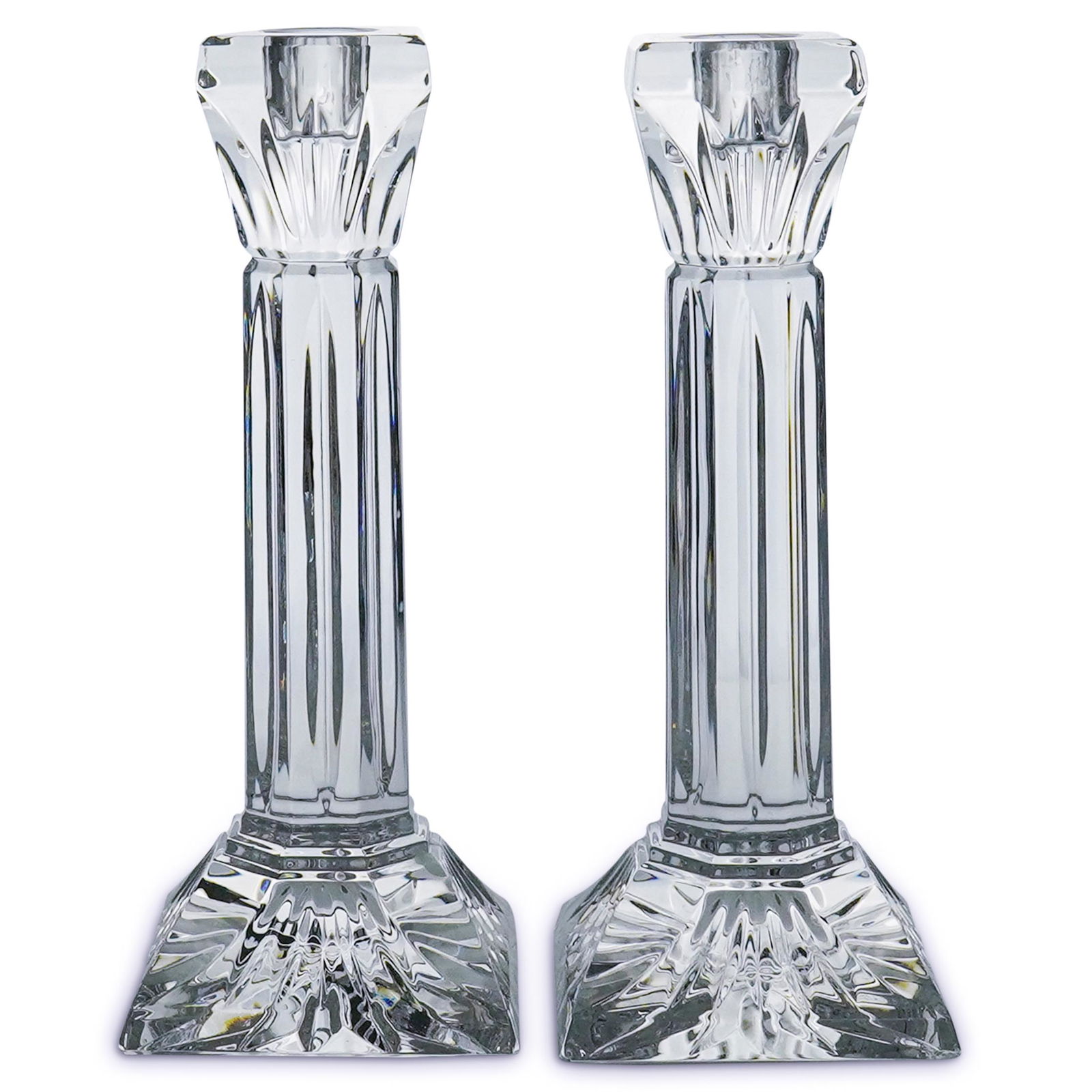 (2 Pc) Waterford Crystal 8" Column Candlesticks (1 of 7)