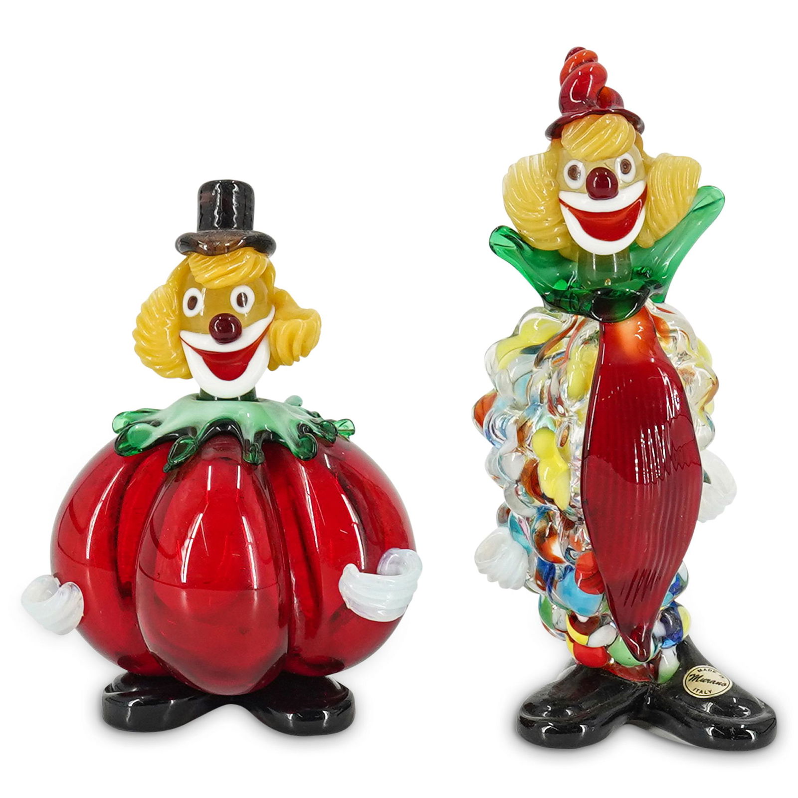 (2 Pc) Murano Blown Glass Clown Figurines (1 of 10)